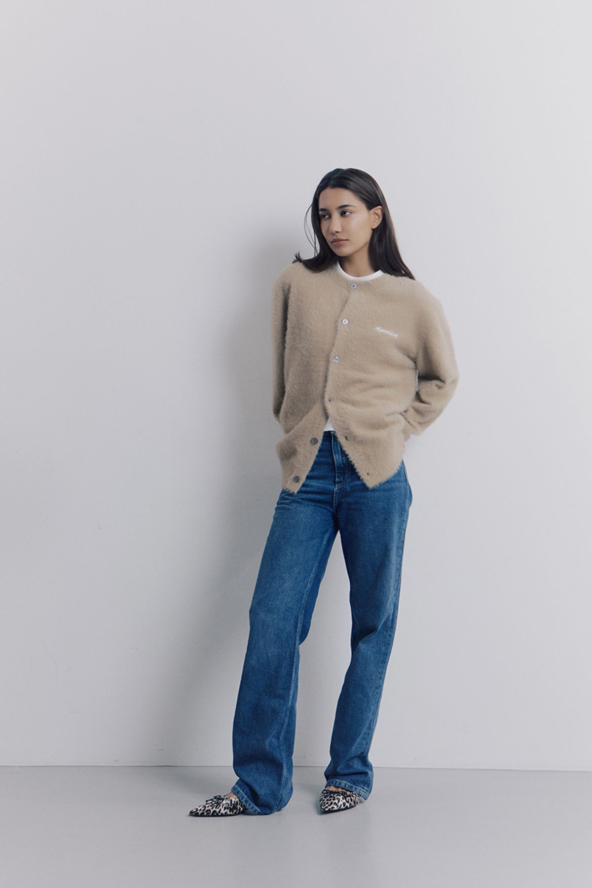 어굿데이(AGOODDAY) [UNISEX]  BISCOUS ROUND CARDIGUN (beige)