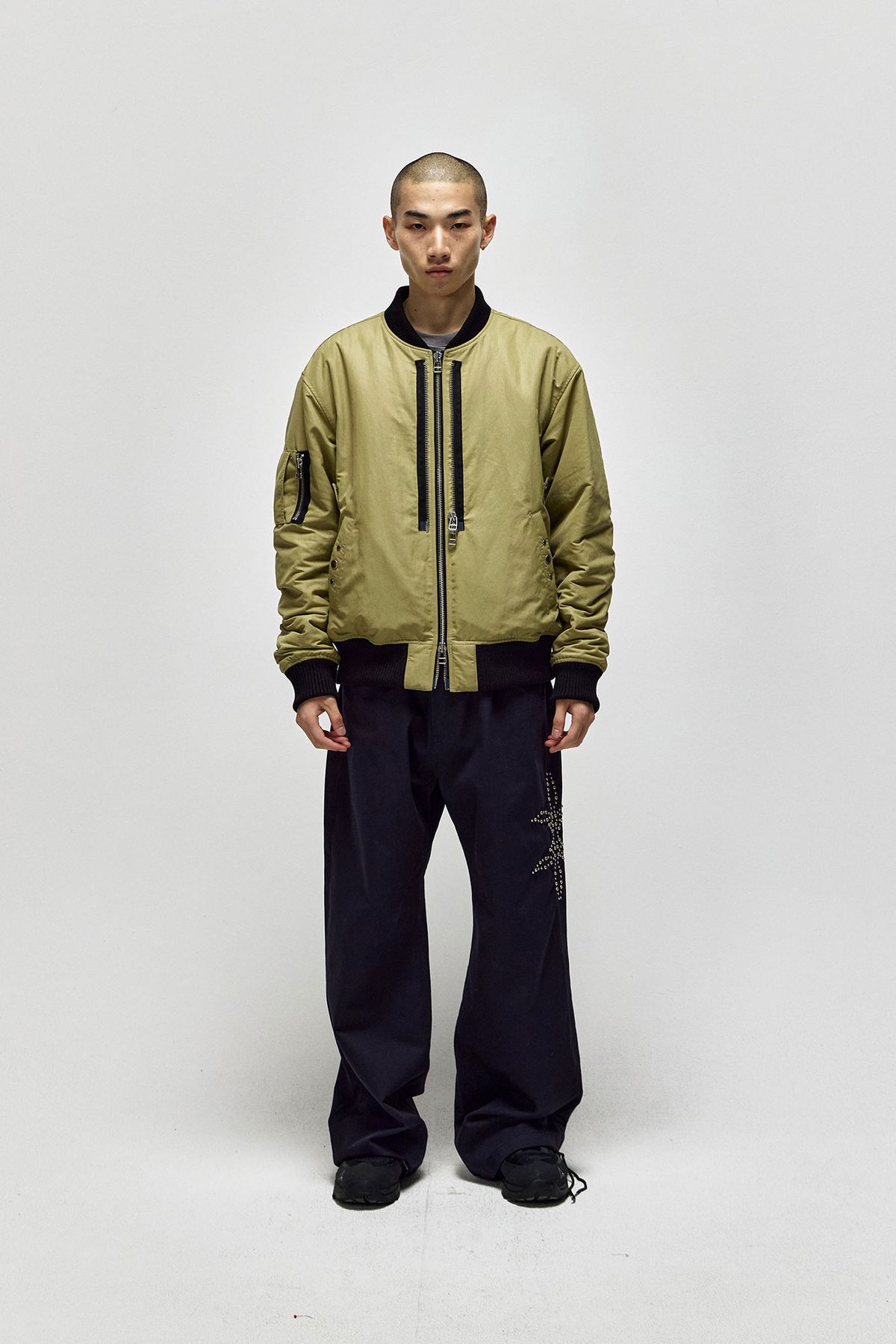 서피스에디션(SURFACE EDITION) DOUBLE ZIP NYLON BOMBER_YELLOW