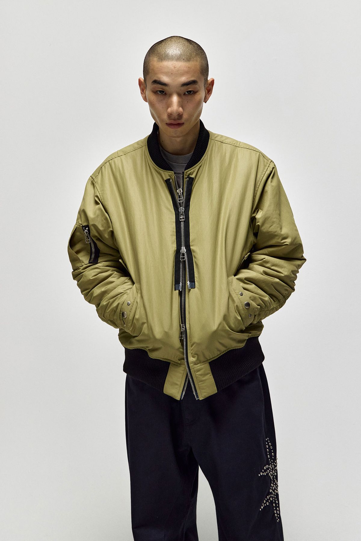 서피스에디션(SURFACE EDITION) DOUBLE ZIP NYLON BOMBER_YELLOW