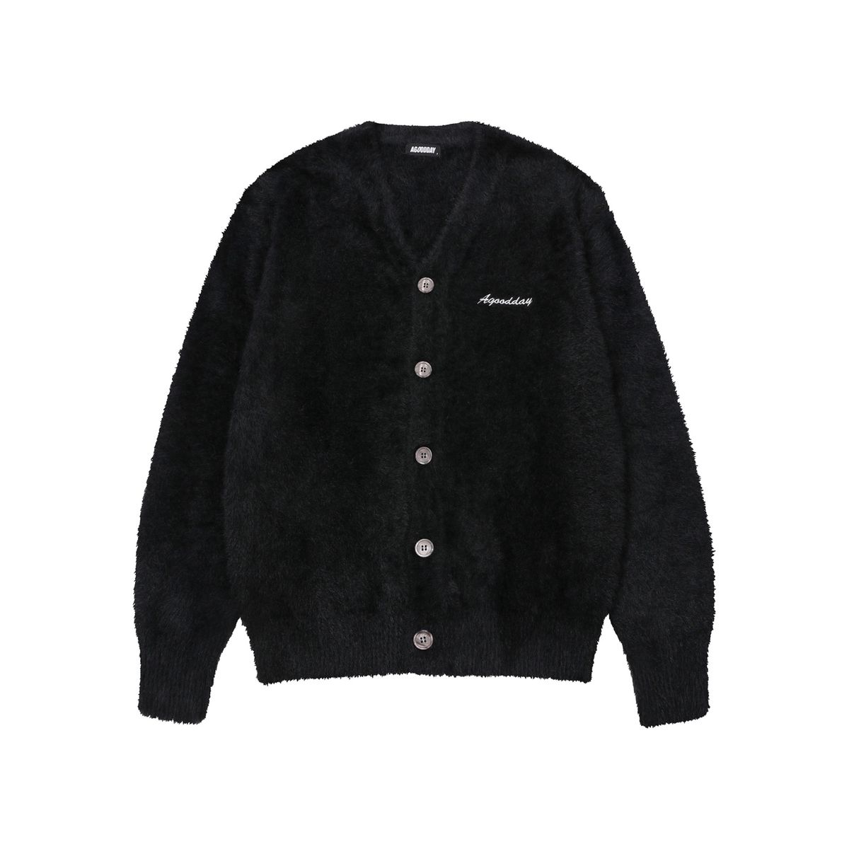어굿데이(AGOODDAY) [UNISEX]  BISCOUS V-NECK CARDIGUN (black)