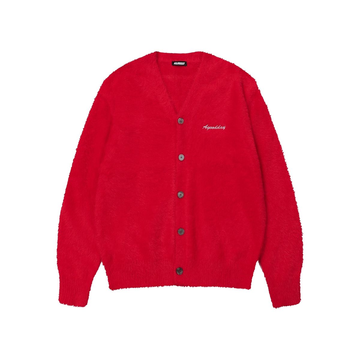 어굿데이(AGOODDAY) [UNISEX]  BISCOUS V-NECK CARDIGUN (red)