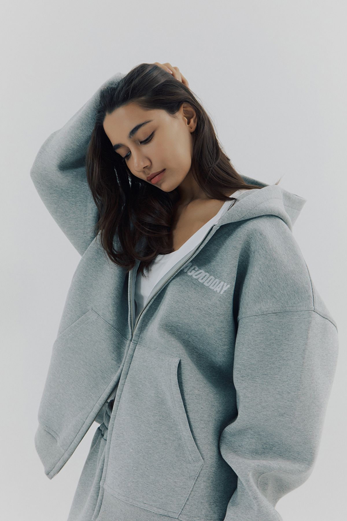 어굿데이(AGOODDAY) [UNISEX]  BELLUNA HOODIE ZIPUP (gray)
