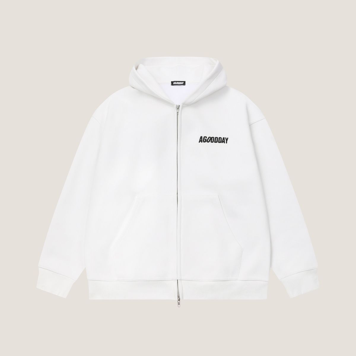 어굿데이(AGOODDAY) [UNISEX]  BELLUNA HOODIE ZIPUP (white)