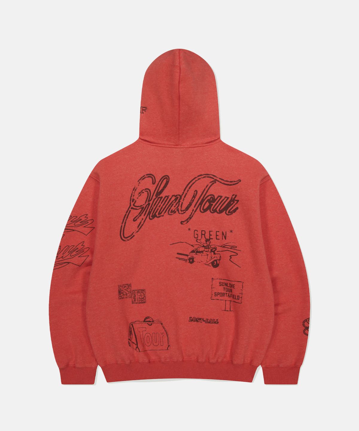 썬러브투어(SUNLOVETOUR) Stencil Hoodie Red
