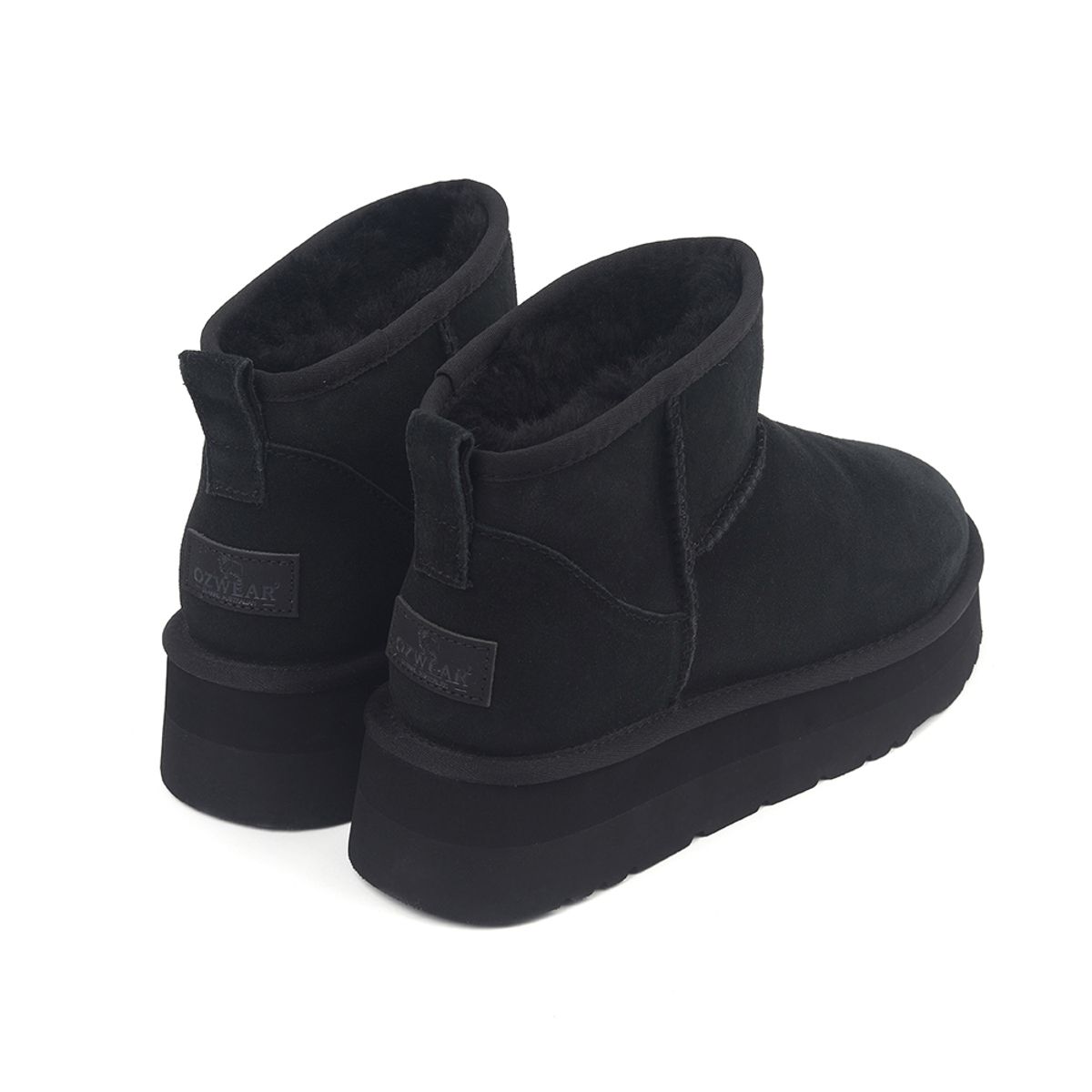 오즈어그웨어(OZ UGG WEAR) 어덜트 클래식 플랫폼 울트라 미니부츠 블랙
