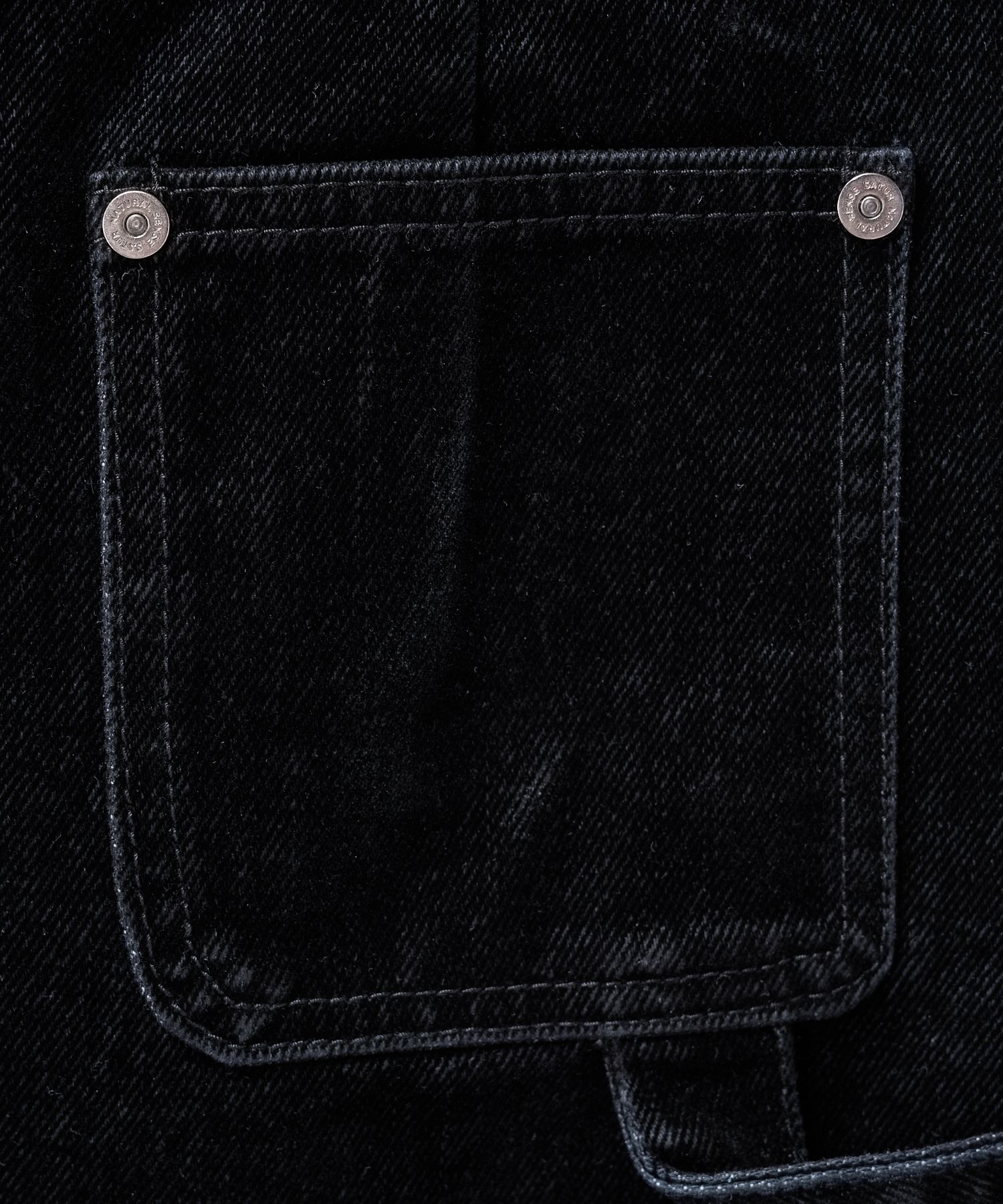 MUSINSA公式 | SATUR (W) Velvet Denim Mini Skirt Black