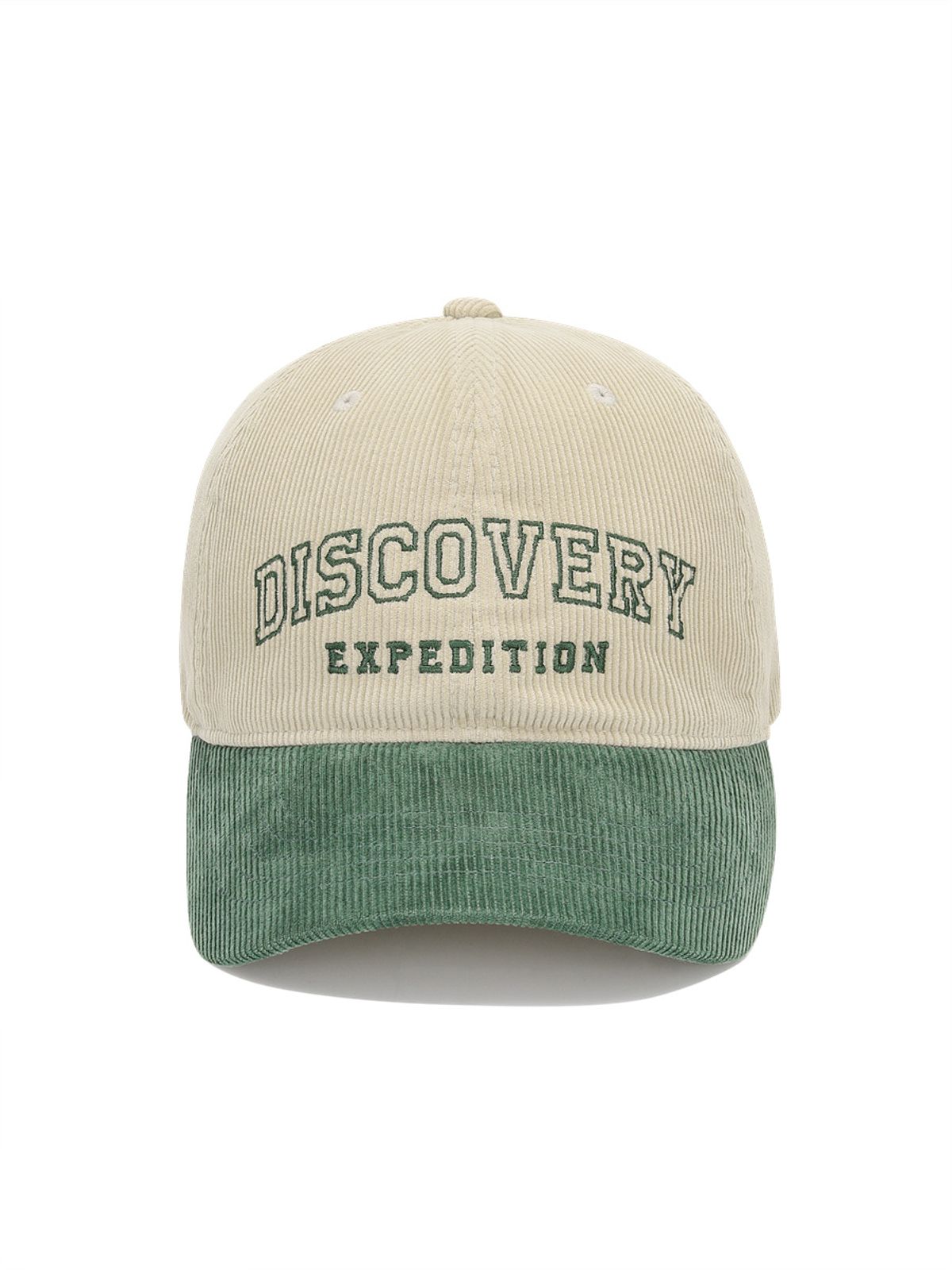 디스커버리 익스페디션(DISCOVERY EXPEDITION) 코듀로이 챙배색 볼캡 (D/GREEN)