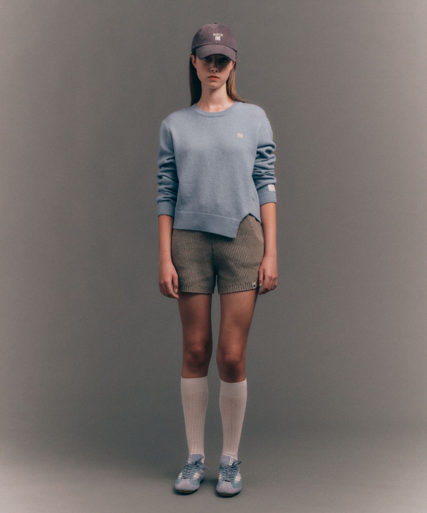 MUSINSA | SATUR Dublin Unbalanced Cashmere Blend Knit Ice Blue