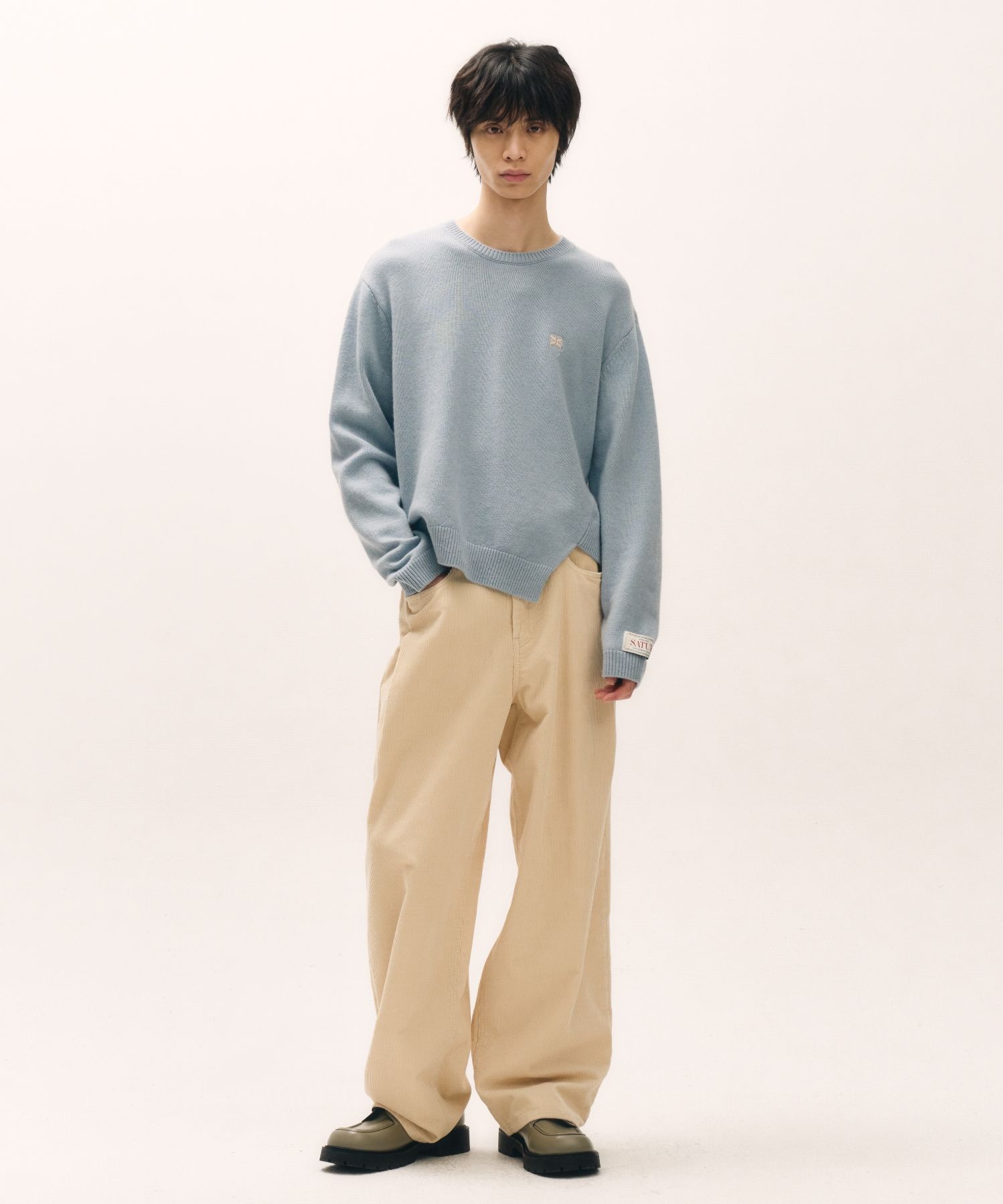MUSINSA公式 | SATUR Dublin Unbalanced Cashmere Blend Knit