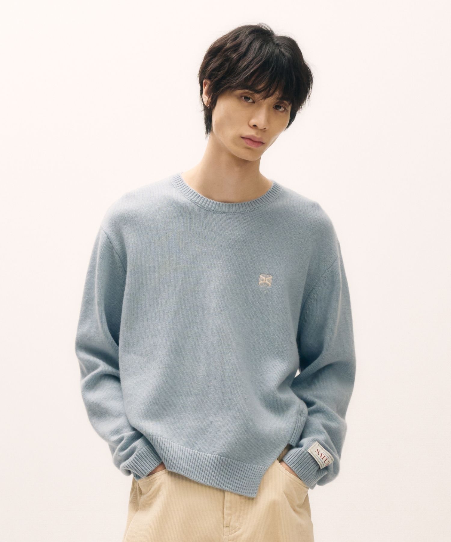 MUSINSA公式 | SATUR Dublin Unbalanced Cashmere Blend Knit