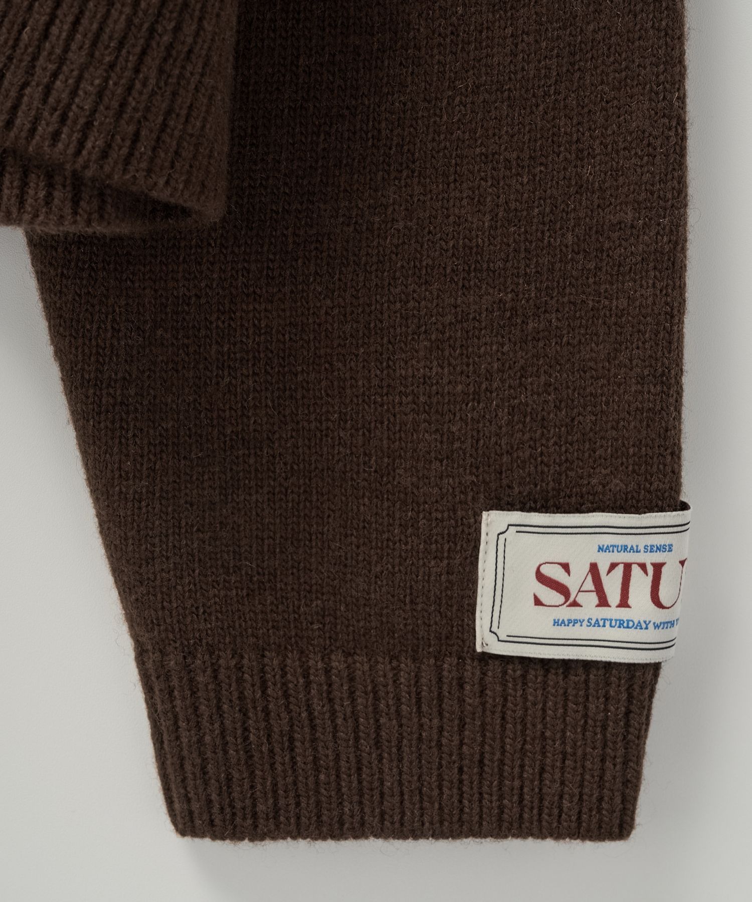 MUSINSA | SATUR Dublin Unbalanced Cashmere Blend Knit Brick