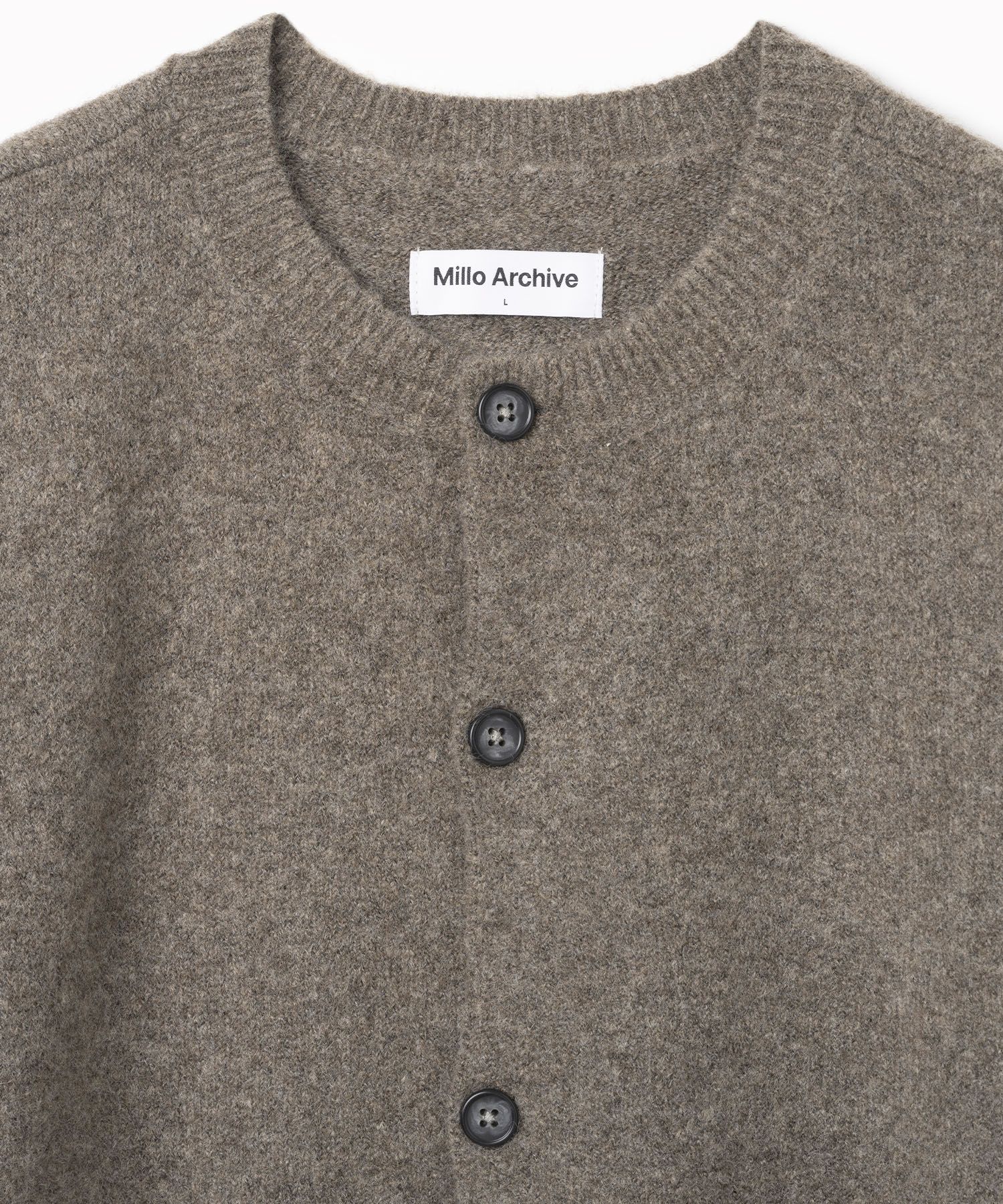 MUSINSA公式 | MILLO ARCHIVE Crop Move Cardigan [Melange Brown]