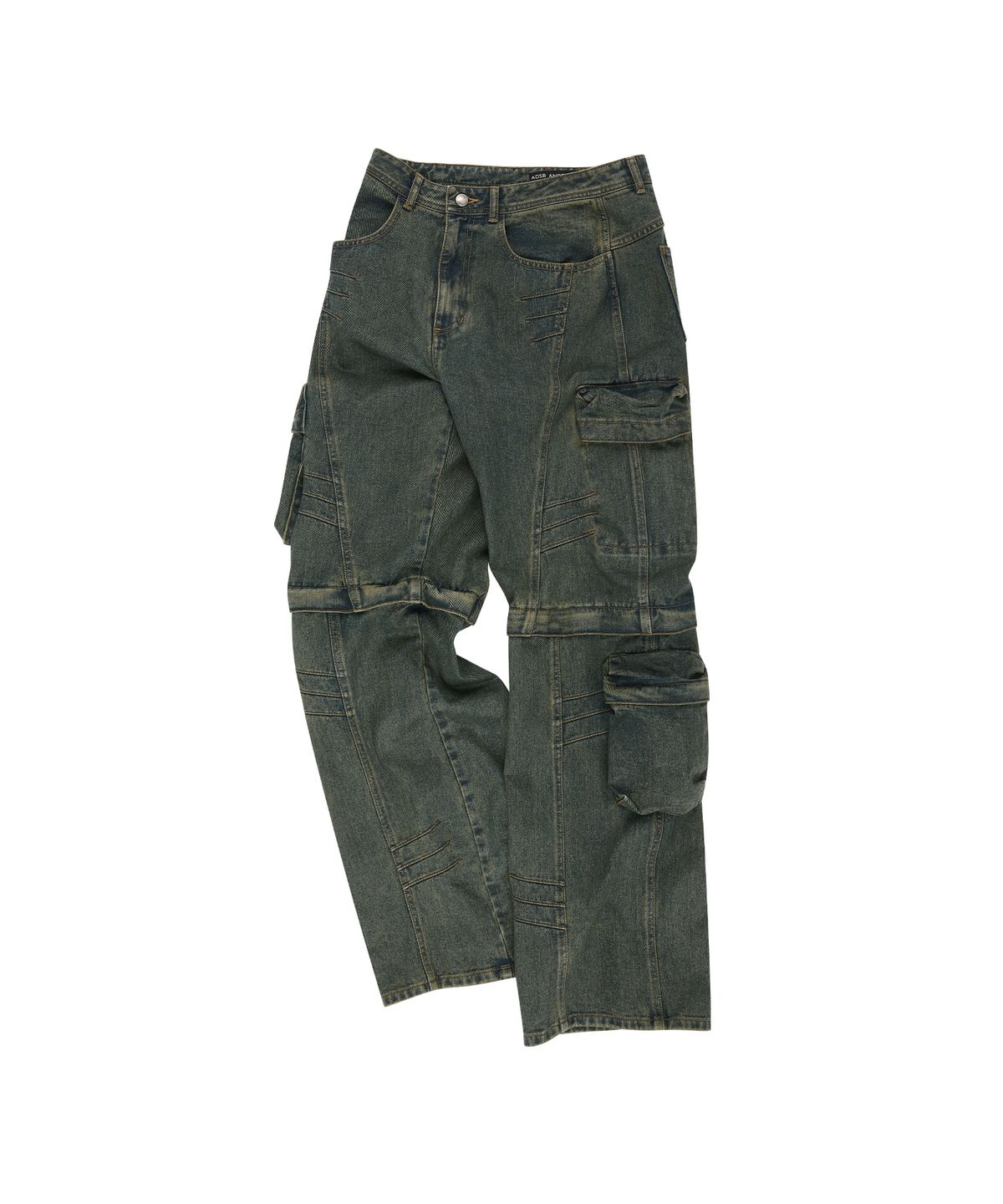앤더슨벨(ADSB ANDERSSON BELL) 카고 코티드 와이드 레그 진 apa749m(ARMY GREEN)