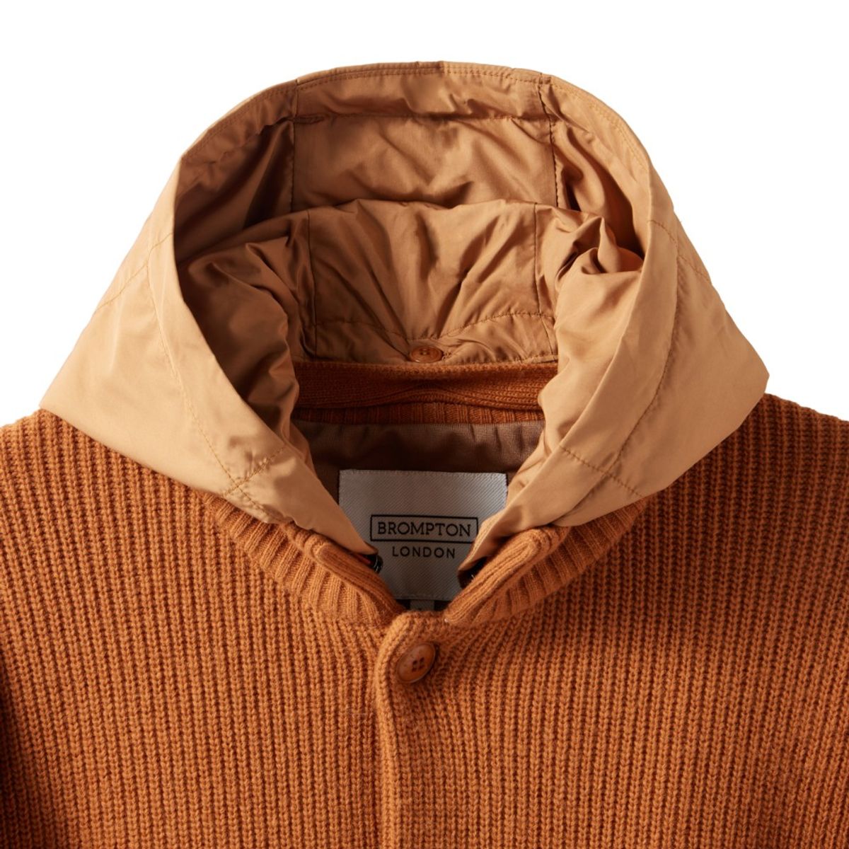 브롬톤 런던(BROMPTON LONDON) HOOD DETACHABLE HYBRID CARDIGAN  - ORANGE (P244UCD403)
