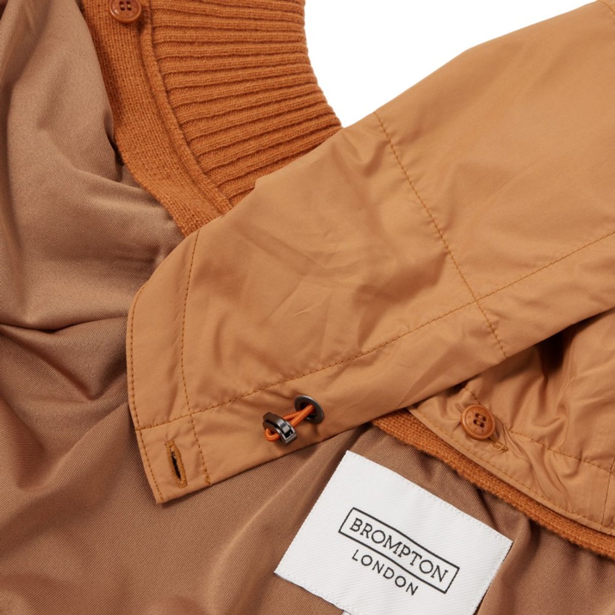 브롬톤 런던(BROMPTON LONDON) HOOD DETACHABLE HYBRID CARDIGAN  - ORANGE (P244UCD403)