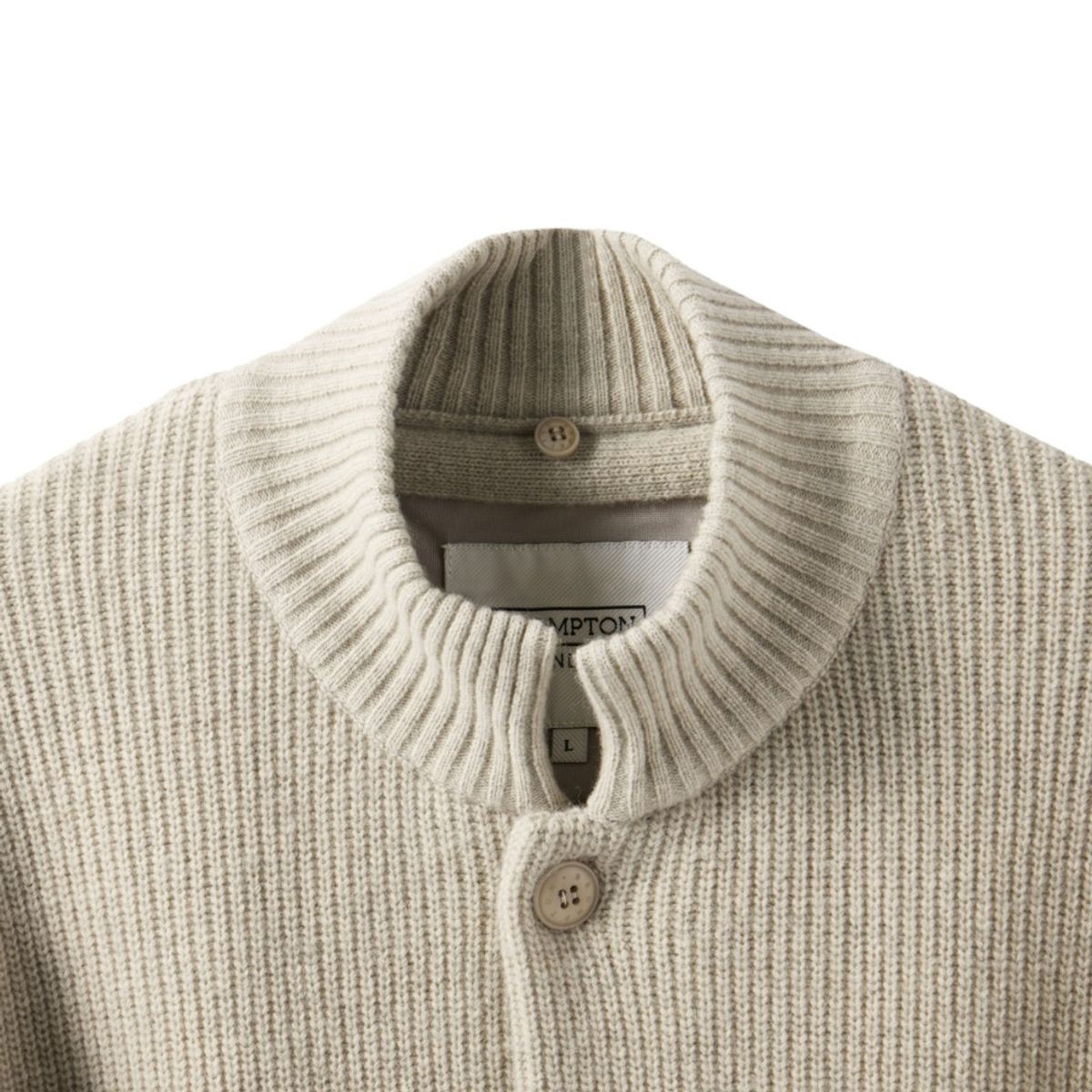브롬톤 런던(BROMPTON LONDON) HOOD DETACHABLE HYBRID CARDIGAN  - L/BEIGE (P244UCD403)