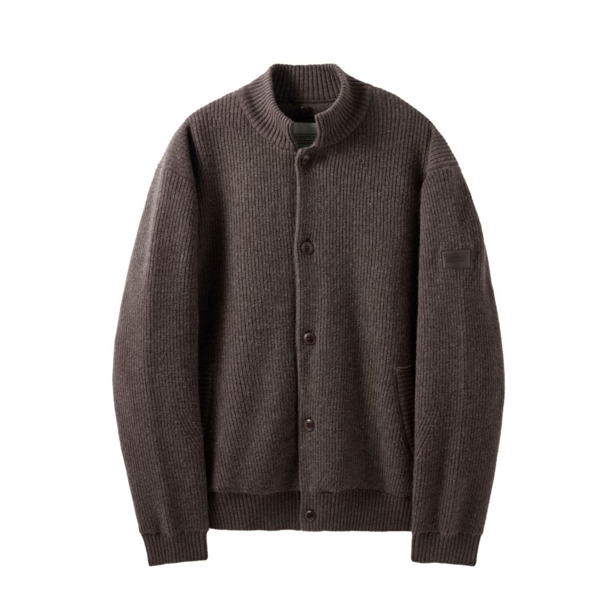 브롬톤 런던(BROMPTON LONDON) HOOD DETACHABLE HYBRID CARDIGAN  - BROWN (P244UCD403)