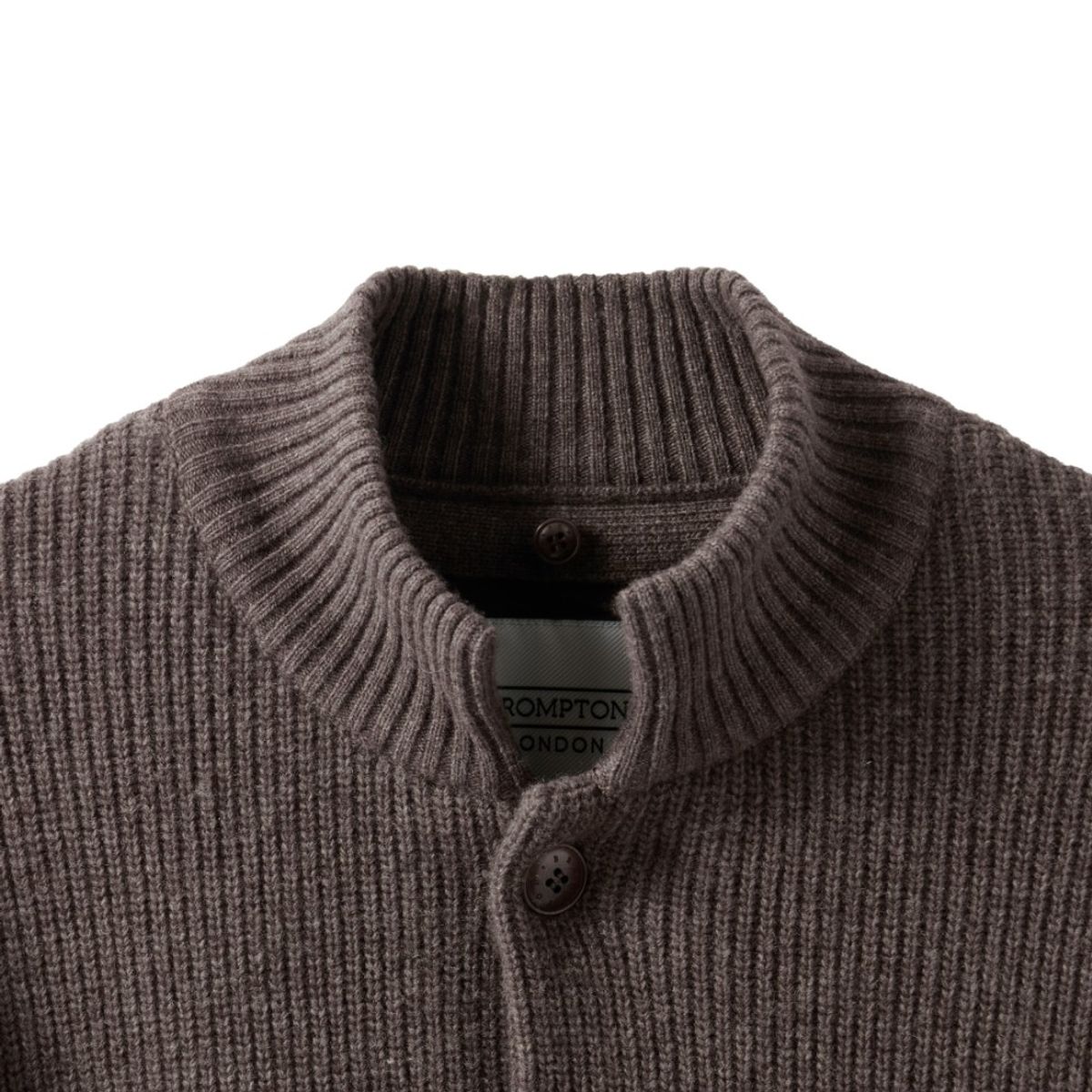 브롬톤 런던(BROMPTON LONDON) HOOD DETACHABLE HYBRID CARDIGAN  - BROWN (P244UCD403)