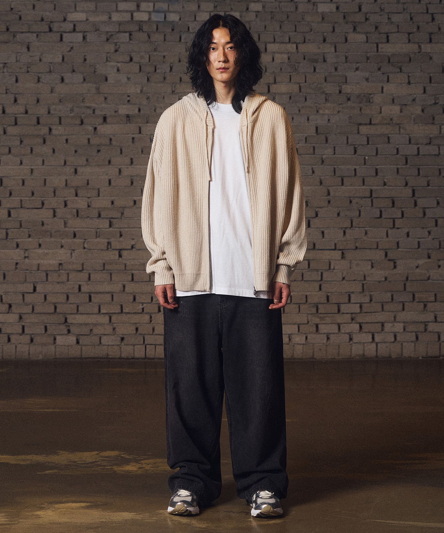 SALSATION Knitted Hoodie ジャケット ライトグレー