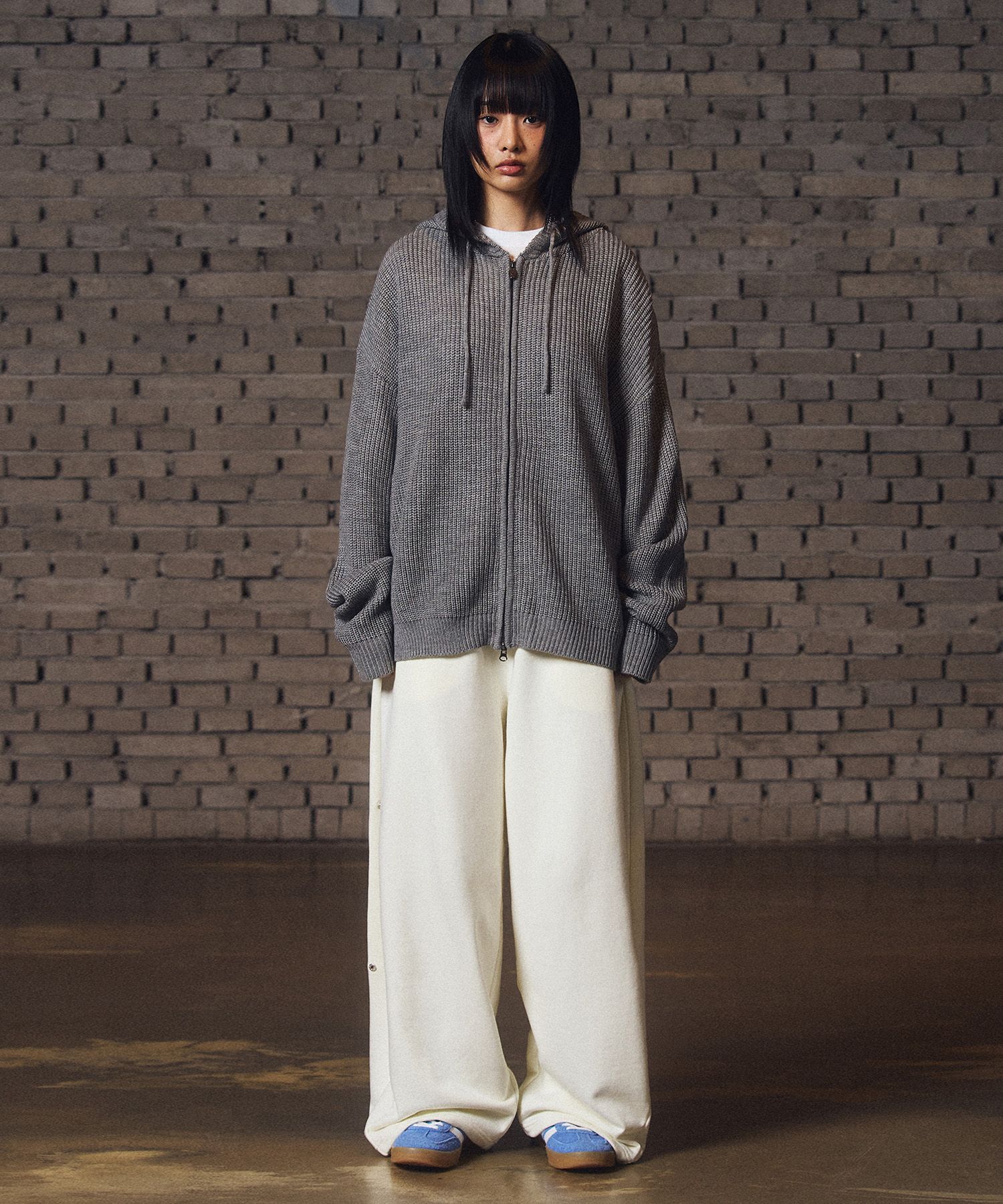 SALSATION Knitted Hoodie ジャケット ライトグレー