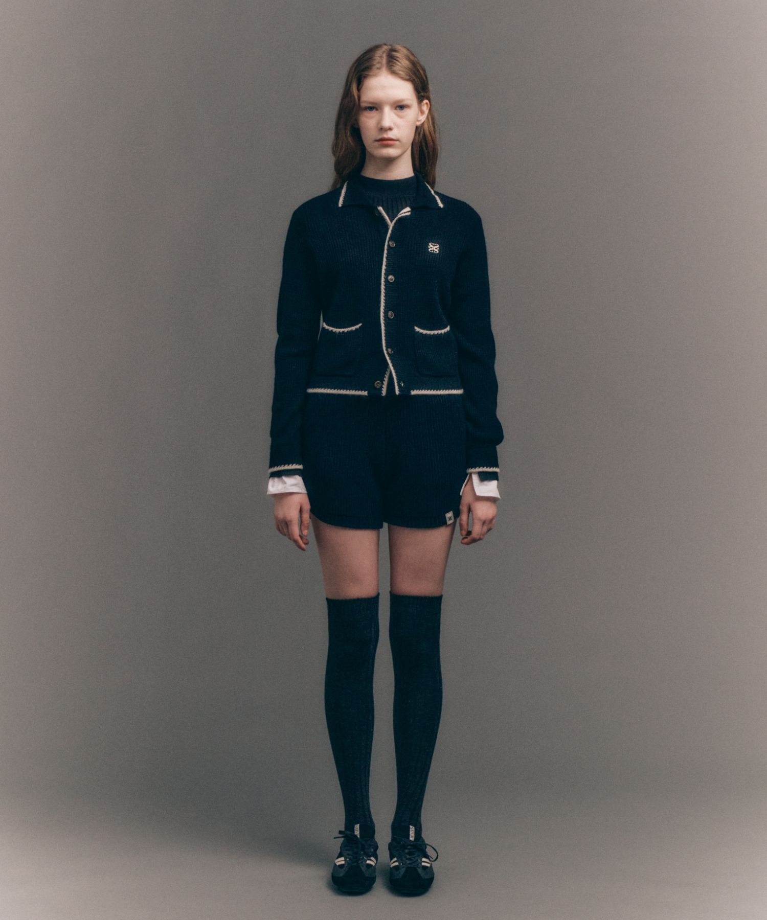 MUSINSA | SATUR (W) Bluff Raccoon Collar Knit Cardigan Black