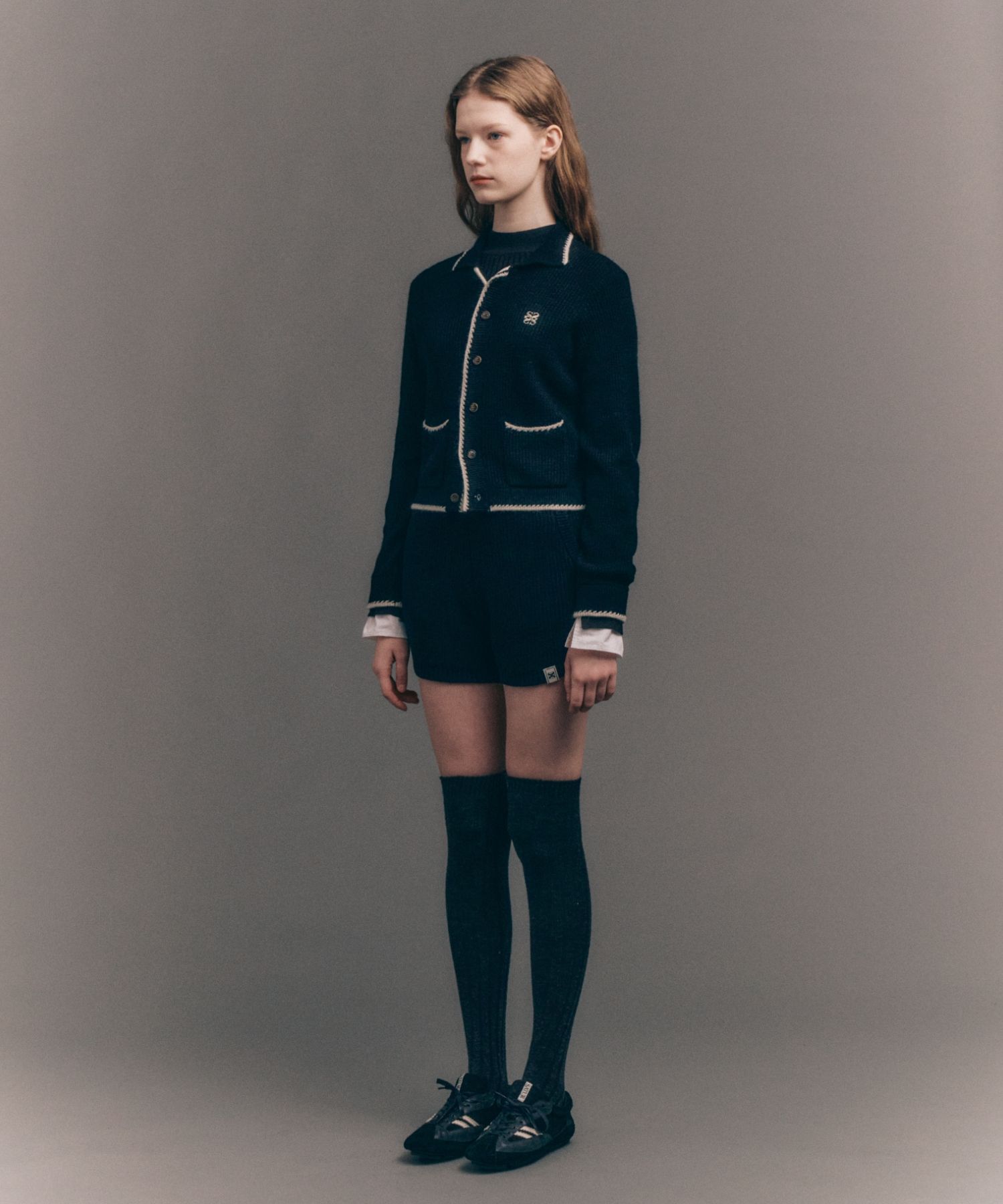 MUSINSA | SATUR (W) Bluff Raccoon Collar Knit Cardigan Black