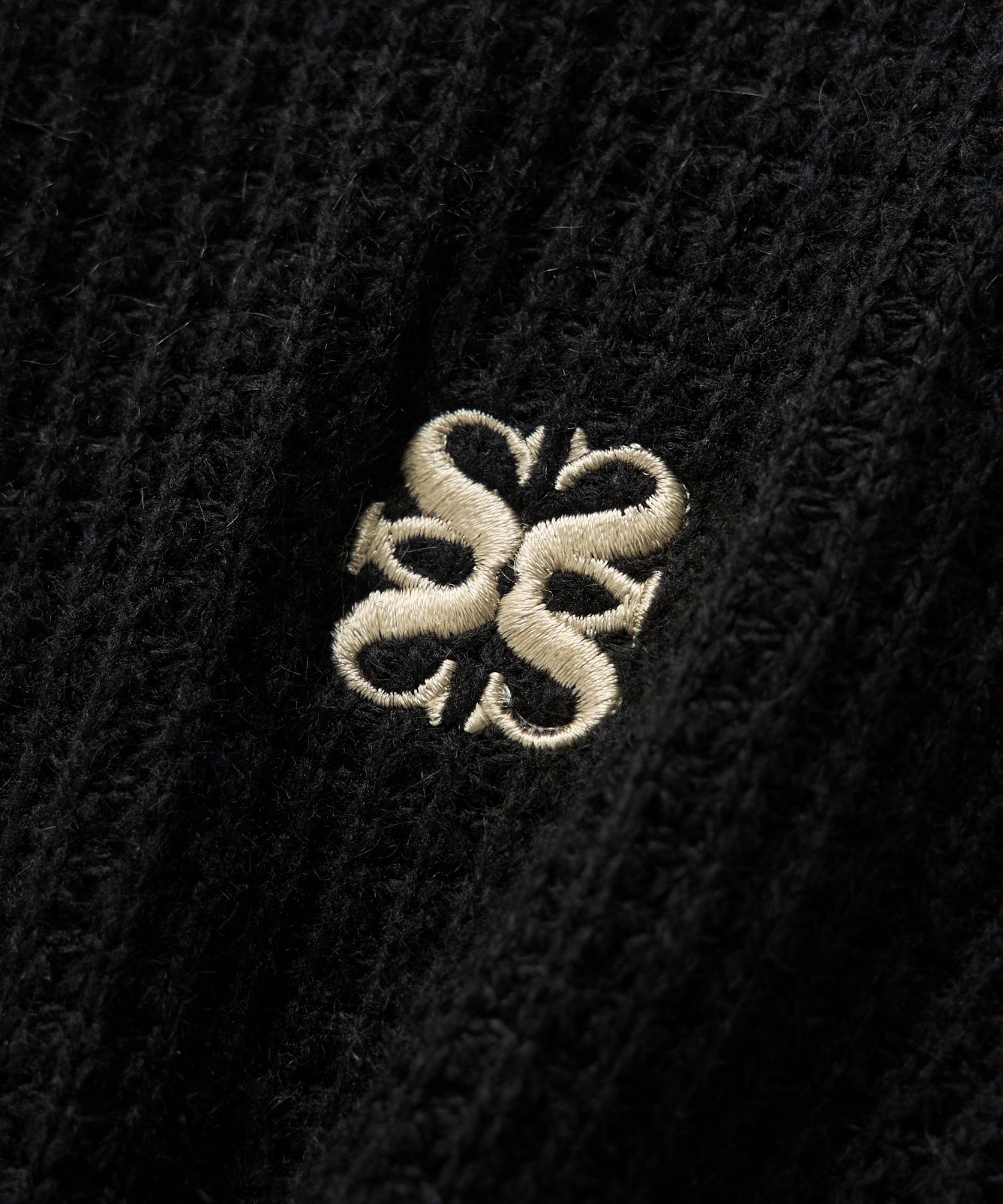 MUSINSA | SATUR (W) Bluff Raccoon Collar Knit Cardigan Black