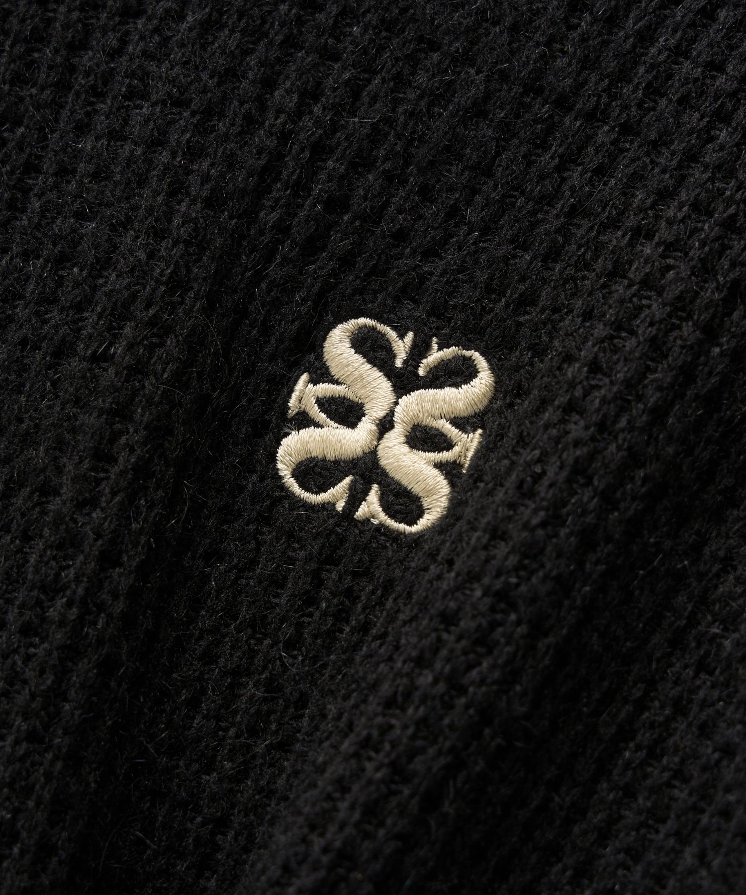 MUSINSA | SATUR Bluff Raccoon Collar Knit Cardigan Black