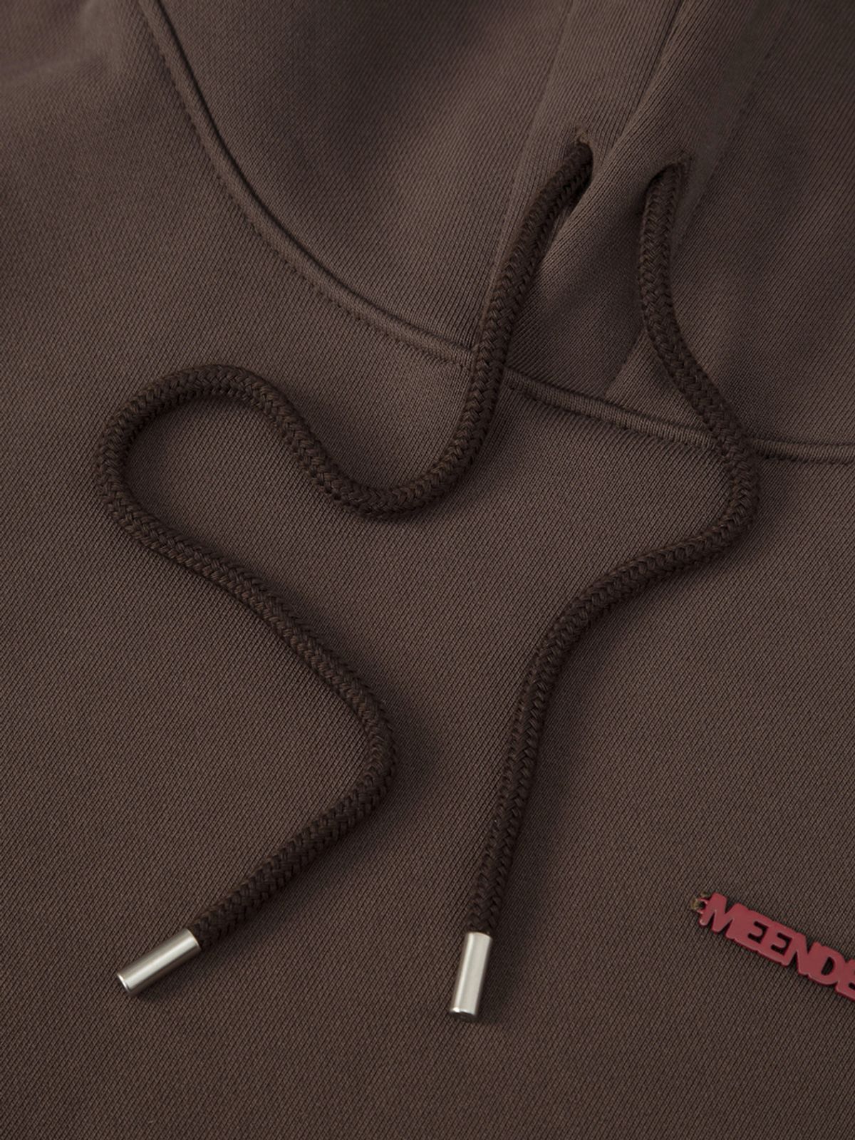 민더리(MEENDERI) [UNISEX] BARTACK STITCH HOODIE - BROWN