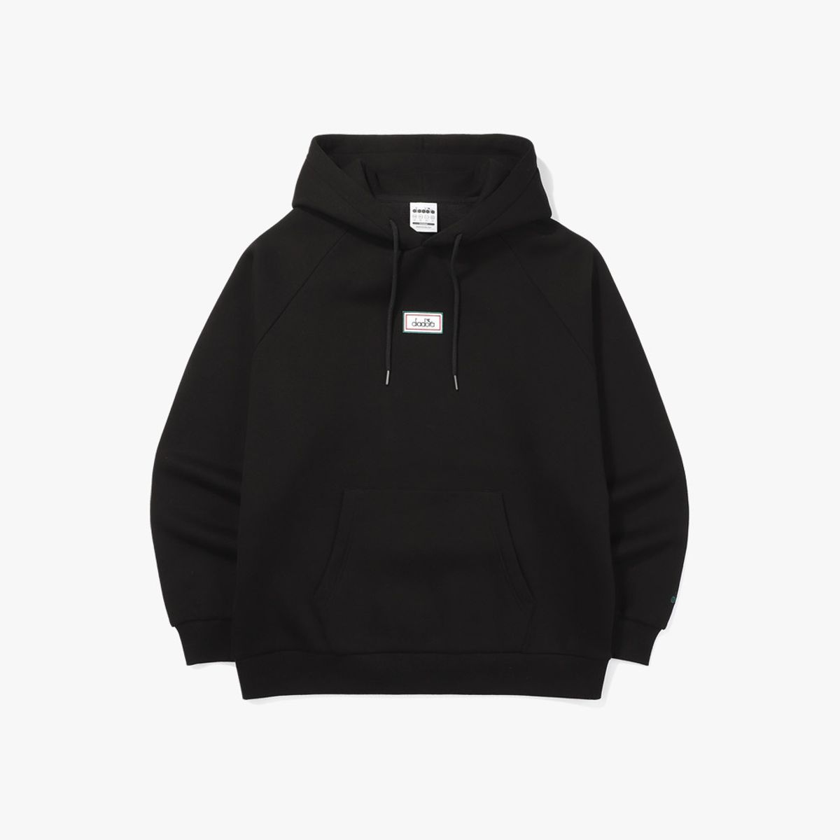 디아도라(diadora) 컴피 기모 후드티셔츠 BLACK