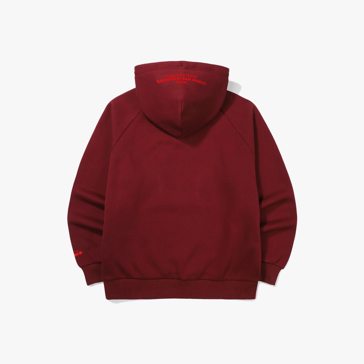 디아도라(diadora) 컴피 기모 후드티셔츠 WINE