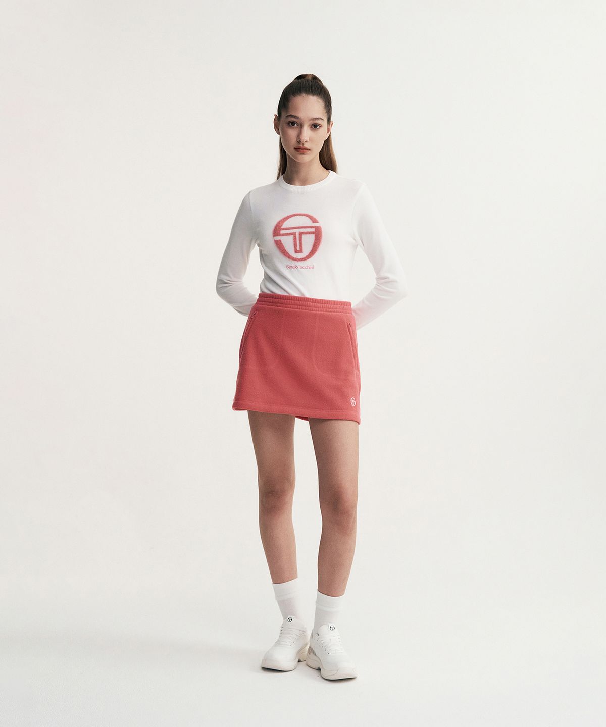 세르지오 타키니(SERGIO TACCHINI) W MC 마이크로플리스 스커트 (Pink)