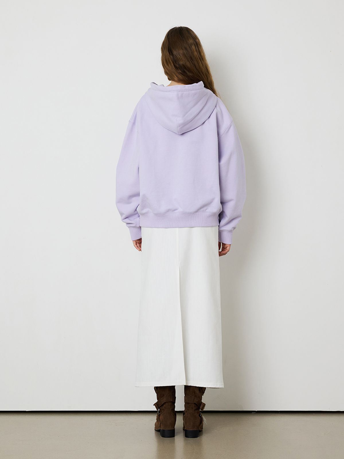 민더리(MEENDERI) [UNISEX] BARTACK STITCH HOODIE - LAVENDER