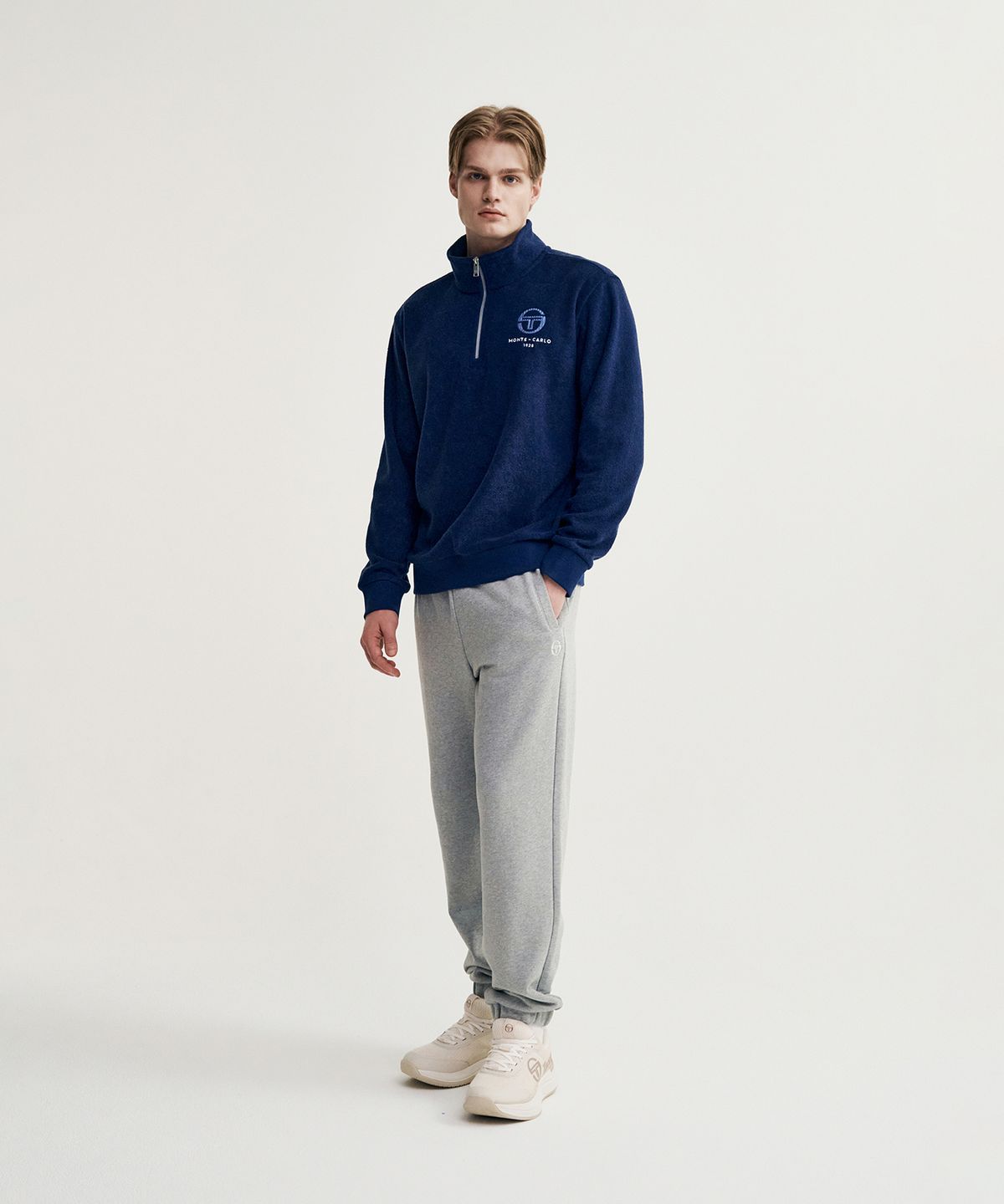 세르지오 타키니(SERGIO TACCHINI) M MC 하프집업 플리스 풀오버 (Navy)