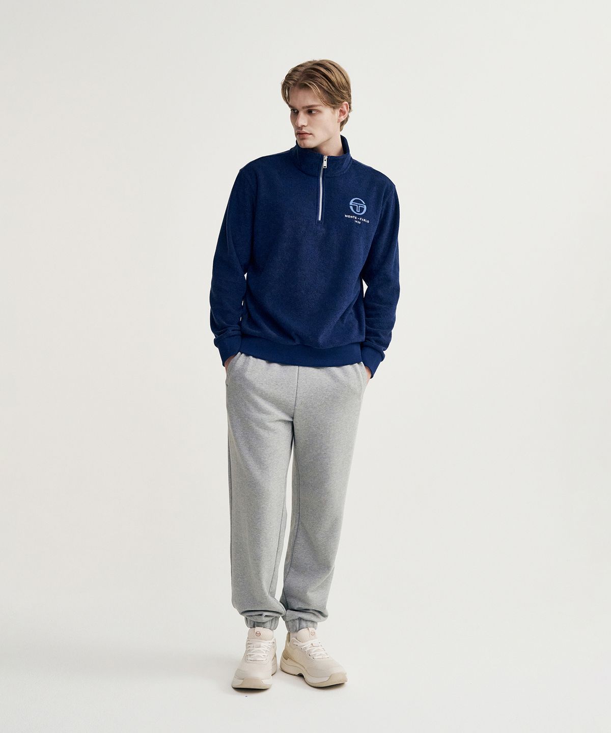 세르지오 타키니(SERGIO TACCHINI) M MC 하프집업 플리스 풀오버 (Navy)