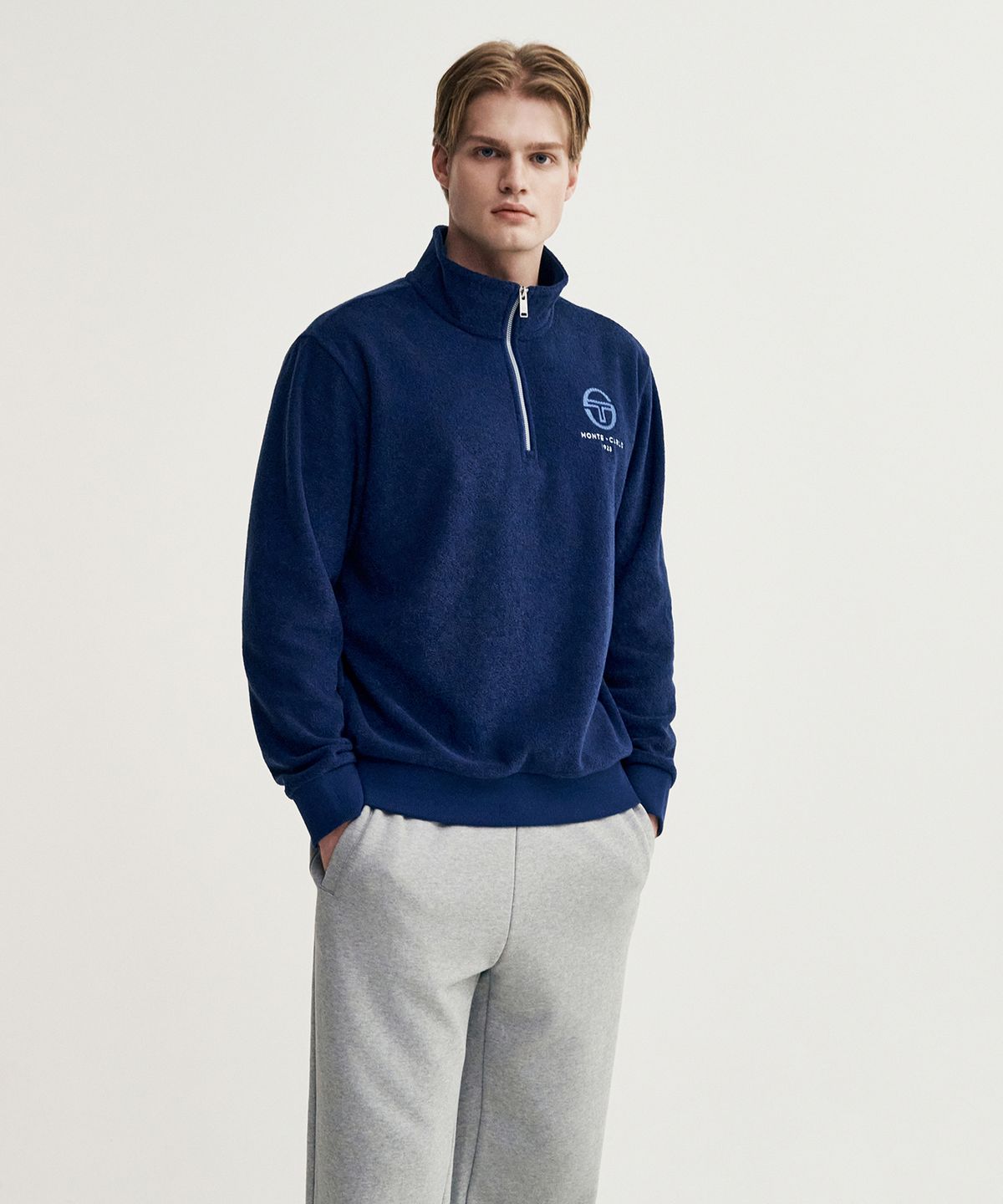 세르지오 타키니(SERGIO TACCHINI) M MC 하프집업 플리스 풀오버 (Navy)