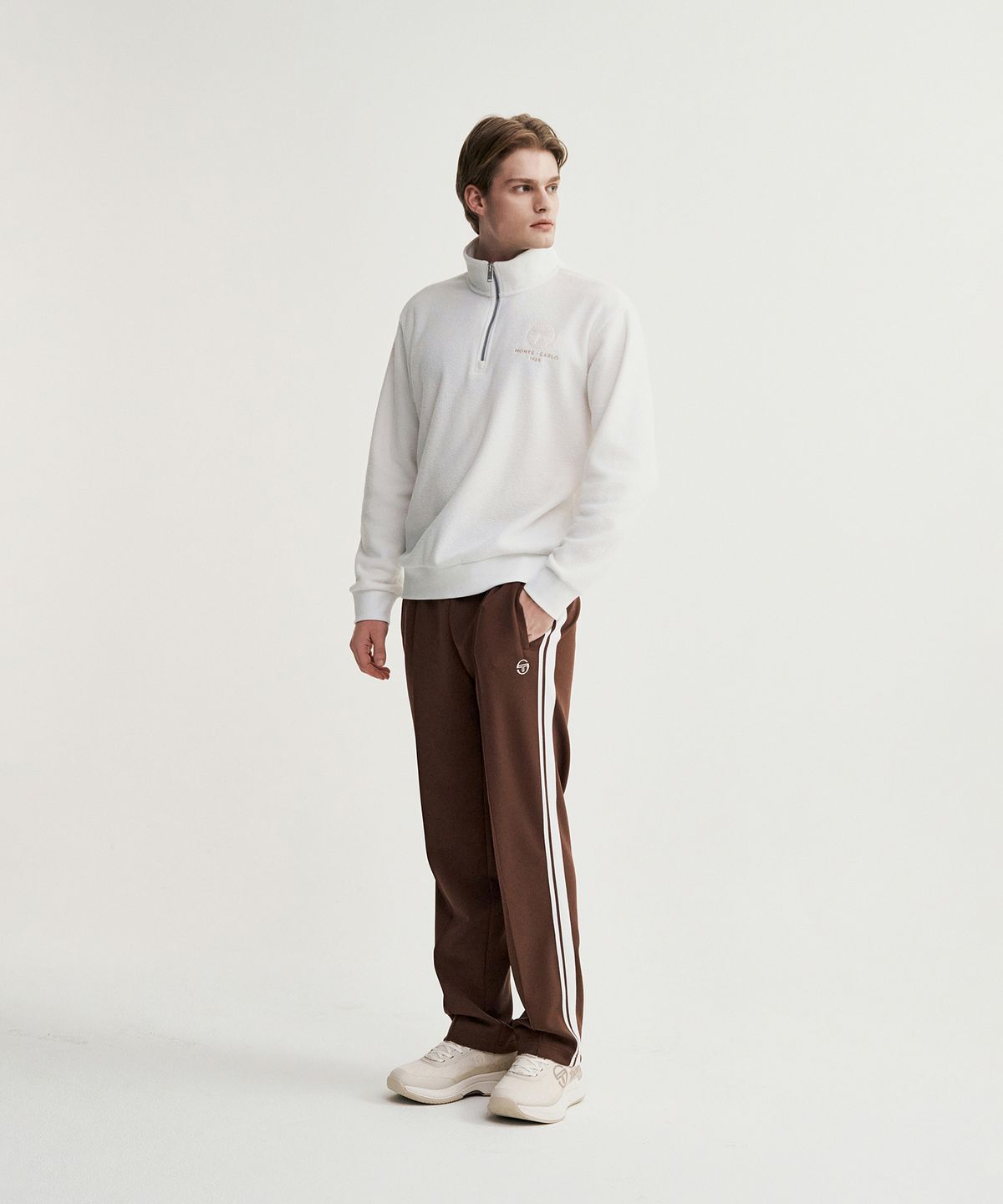 세르지오 타키니(SERGIO TACCHINI) M MC 하프집업 플리스 풀오버 (White)