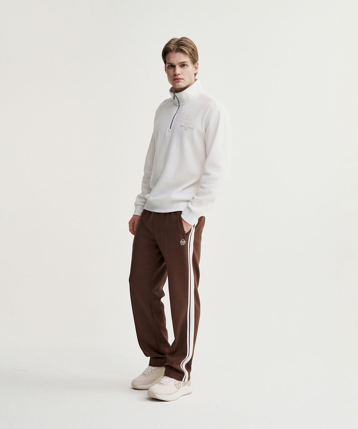 세르지오 타키니(SERGIO TACCHINI) M MC 하프집업 플리스 풀오버 (White)