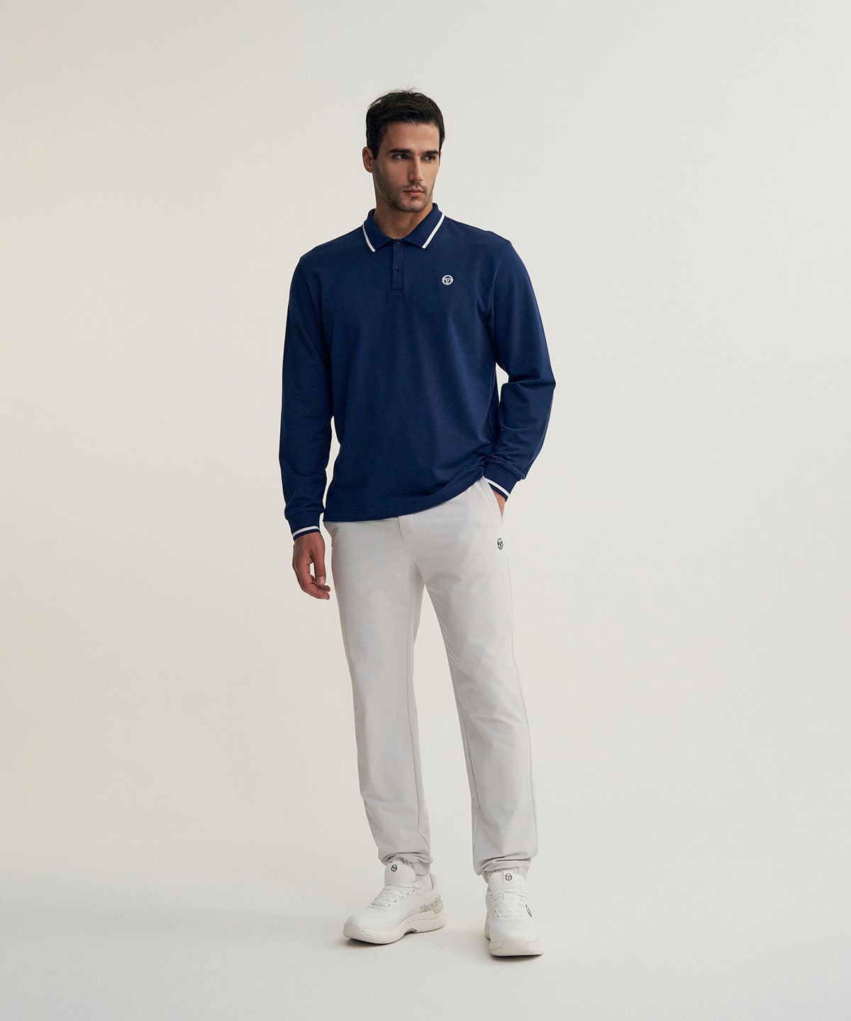 세르지오 타키니(SERGIO TACCHINI) M 데일리 우븐 기모 조거 팬츠 (L.Grey)