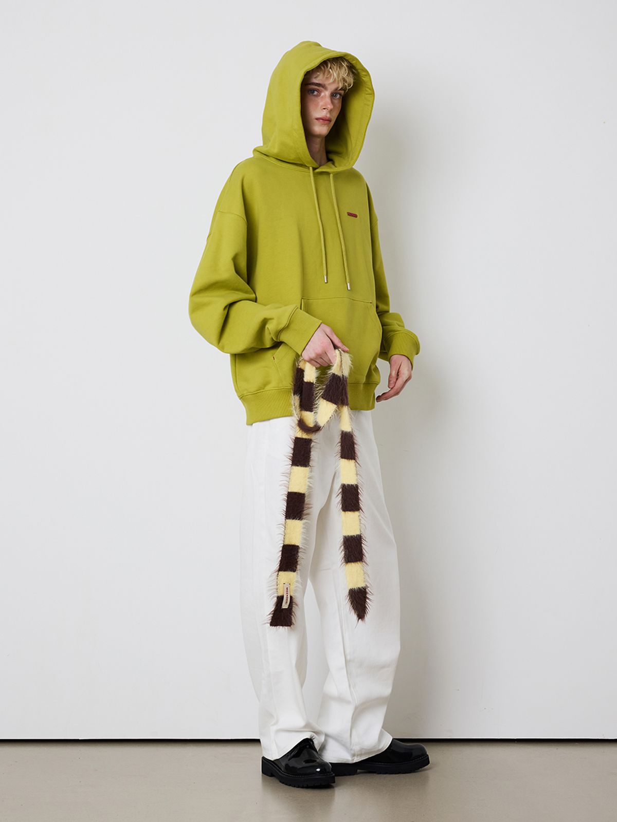 민더리(MEENDERI) [UNISEX] BARTACK STITCH HOODIE - OLIVE