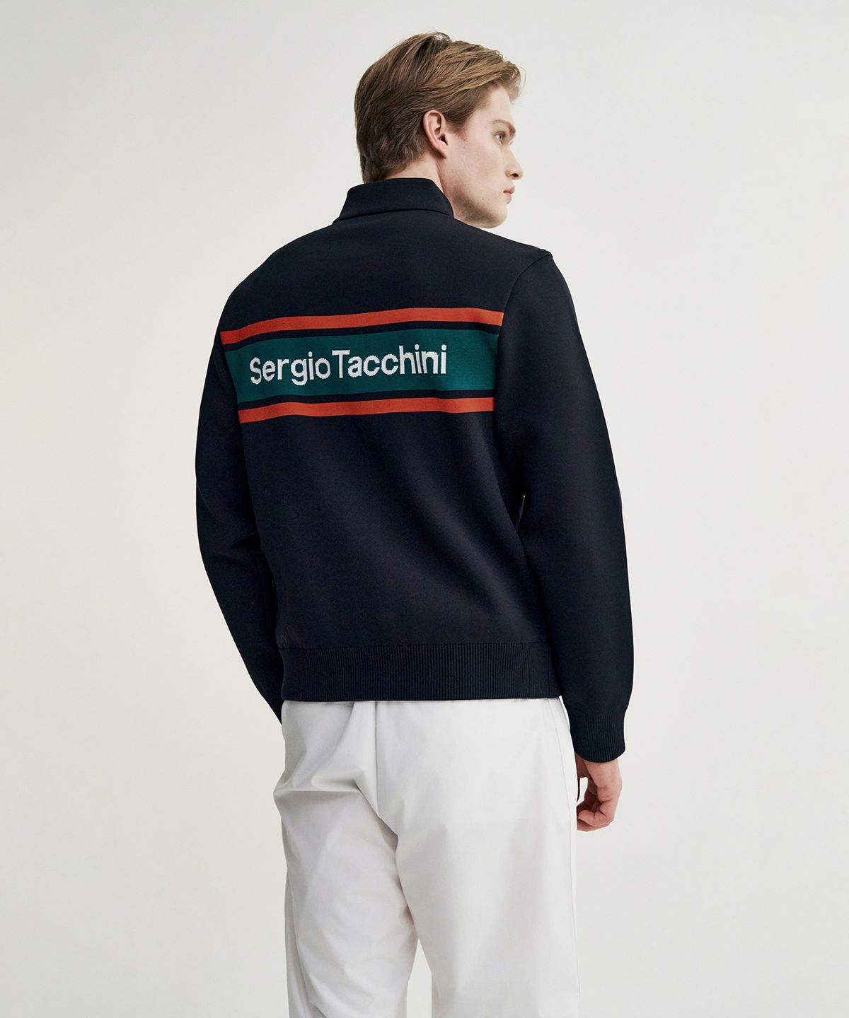 세르지오 타키니(SERGIO TACCHINI) M 플래그 베러니트 집업 가디건 (Black)