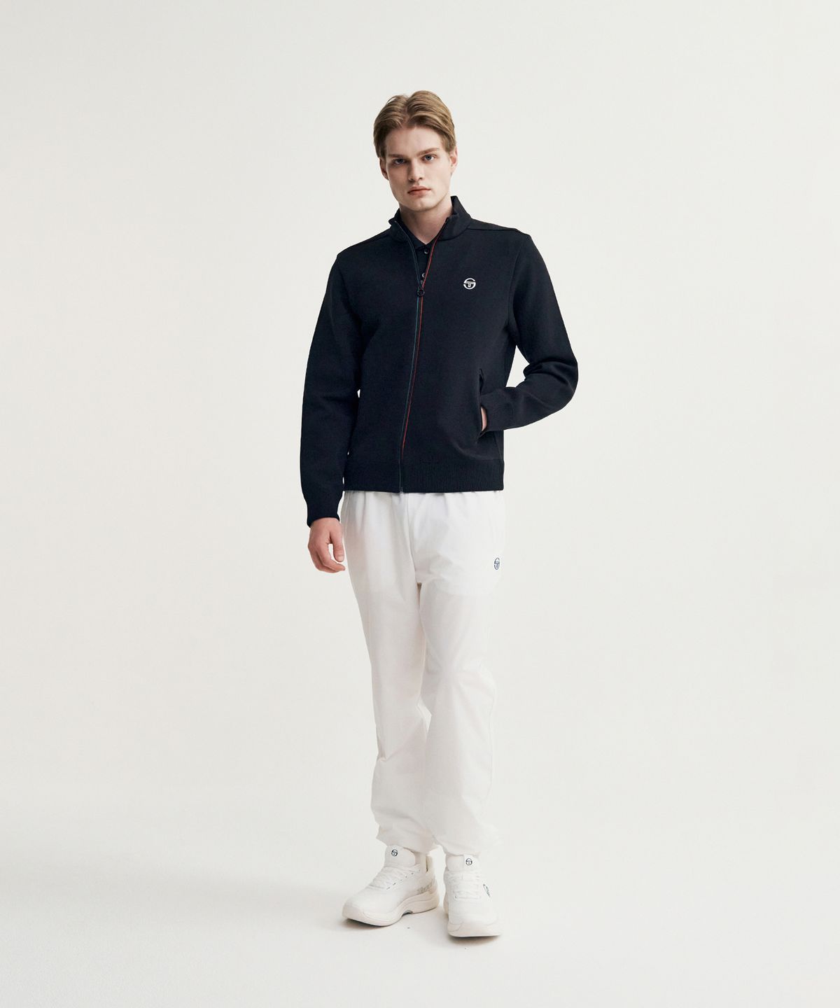세르지오 타키니(SERGIO TACCHINI) M 플래그 베러니트 집업 가디건 (Black)