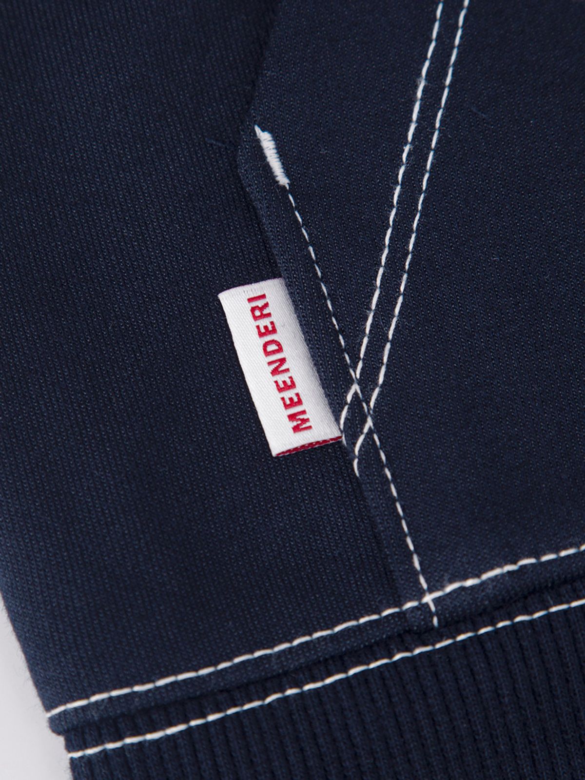 민더리(MEENDERI) [UNISEX] STITCH POCKET ZIP UP HOODIE - NAVY