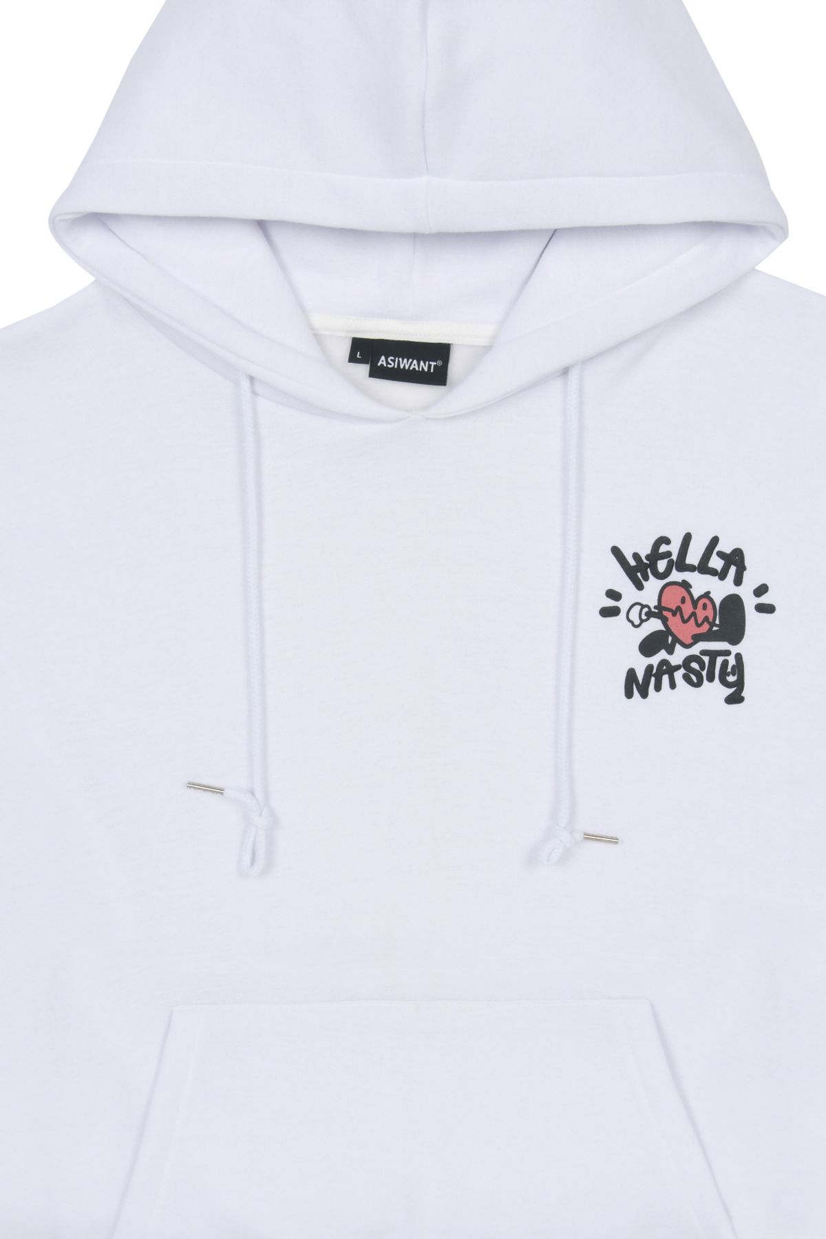 에즈아이원(ASIWANT) HELLA NASTY HOODIE WHITE