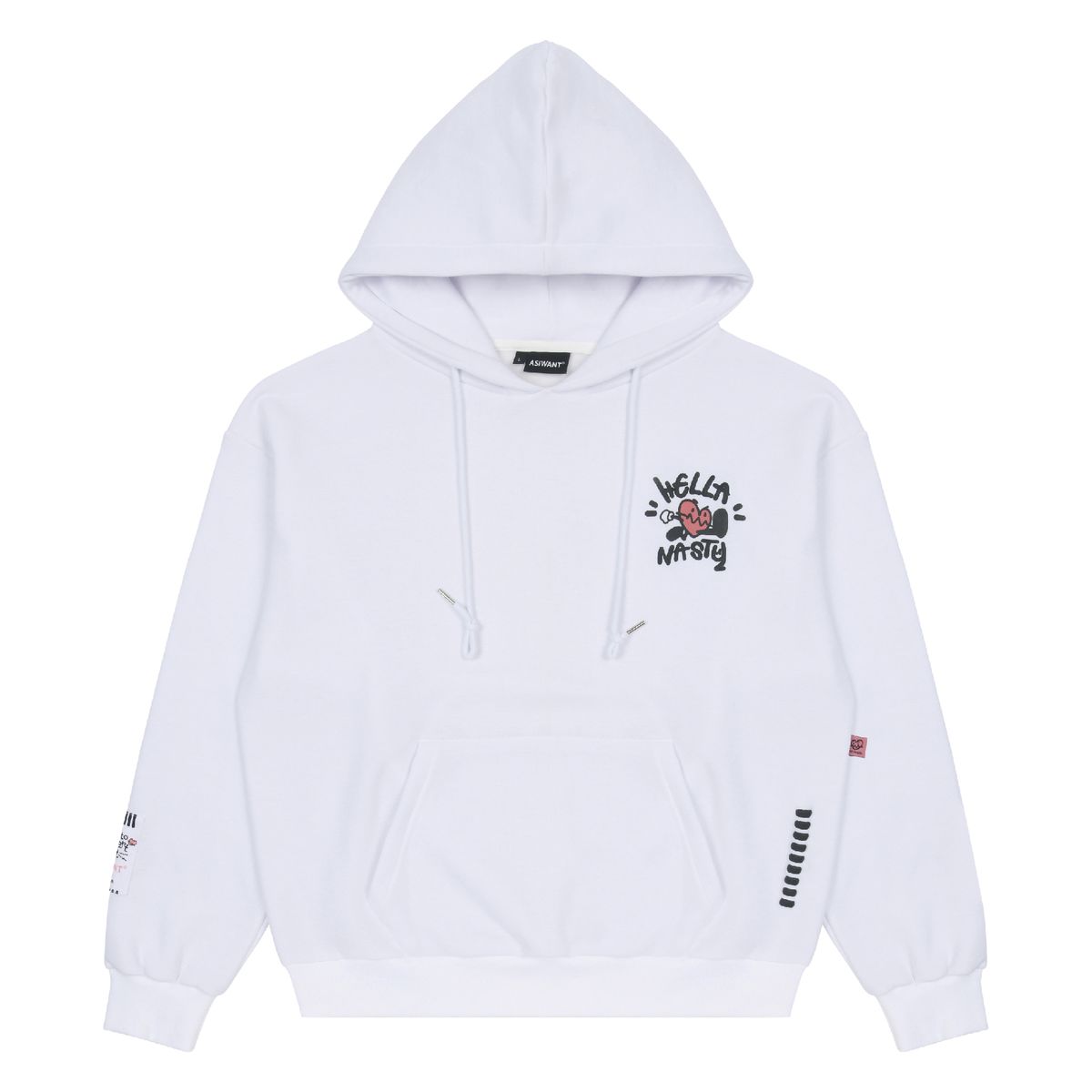 에즈아이원(ASIWANT) HELLA NASTY HOODIE WHITE