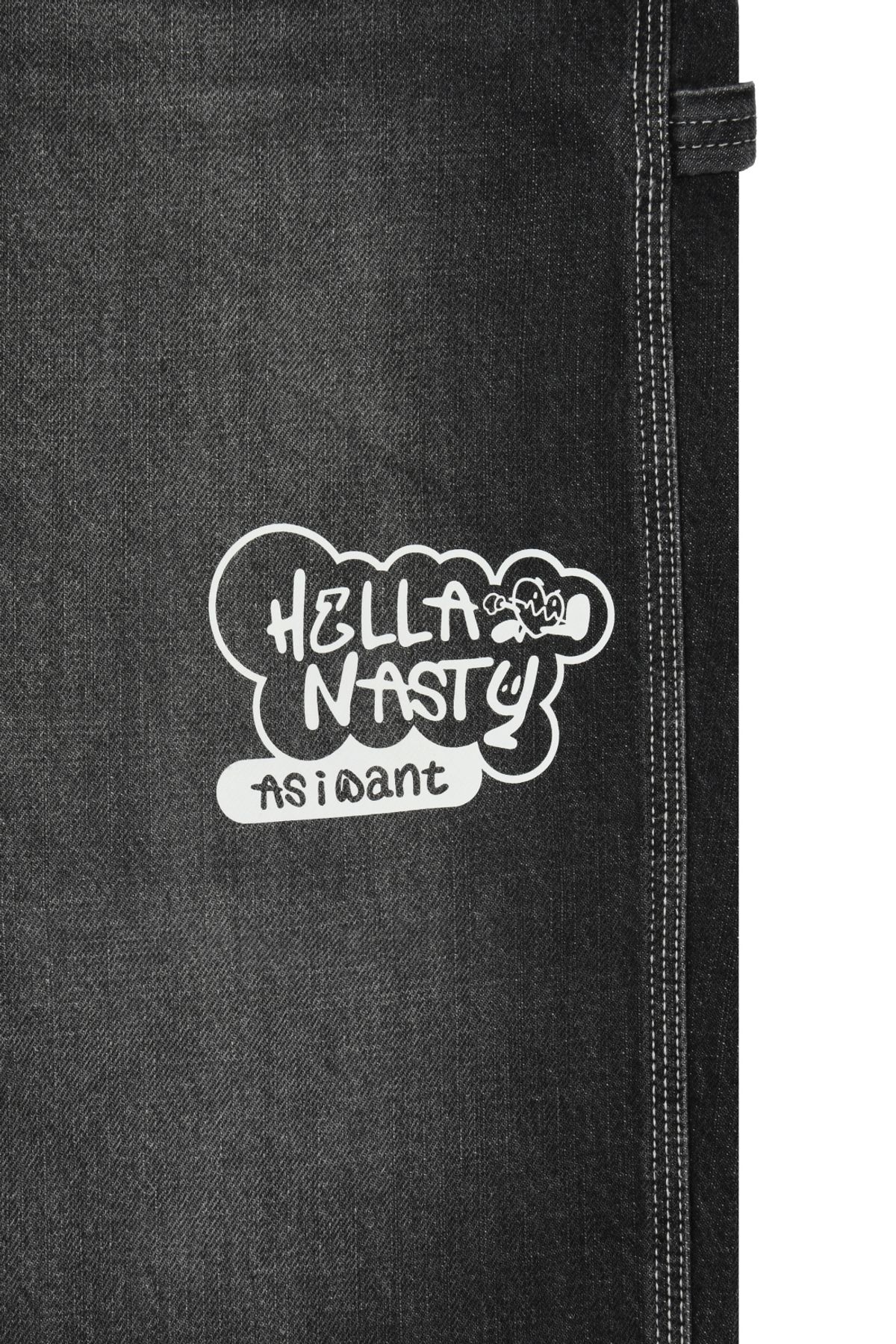 에즈아이원(ASIWANT) HELLA NASTY WIDE PANTS BLACK