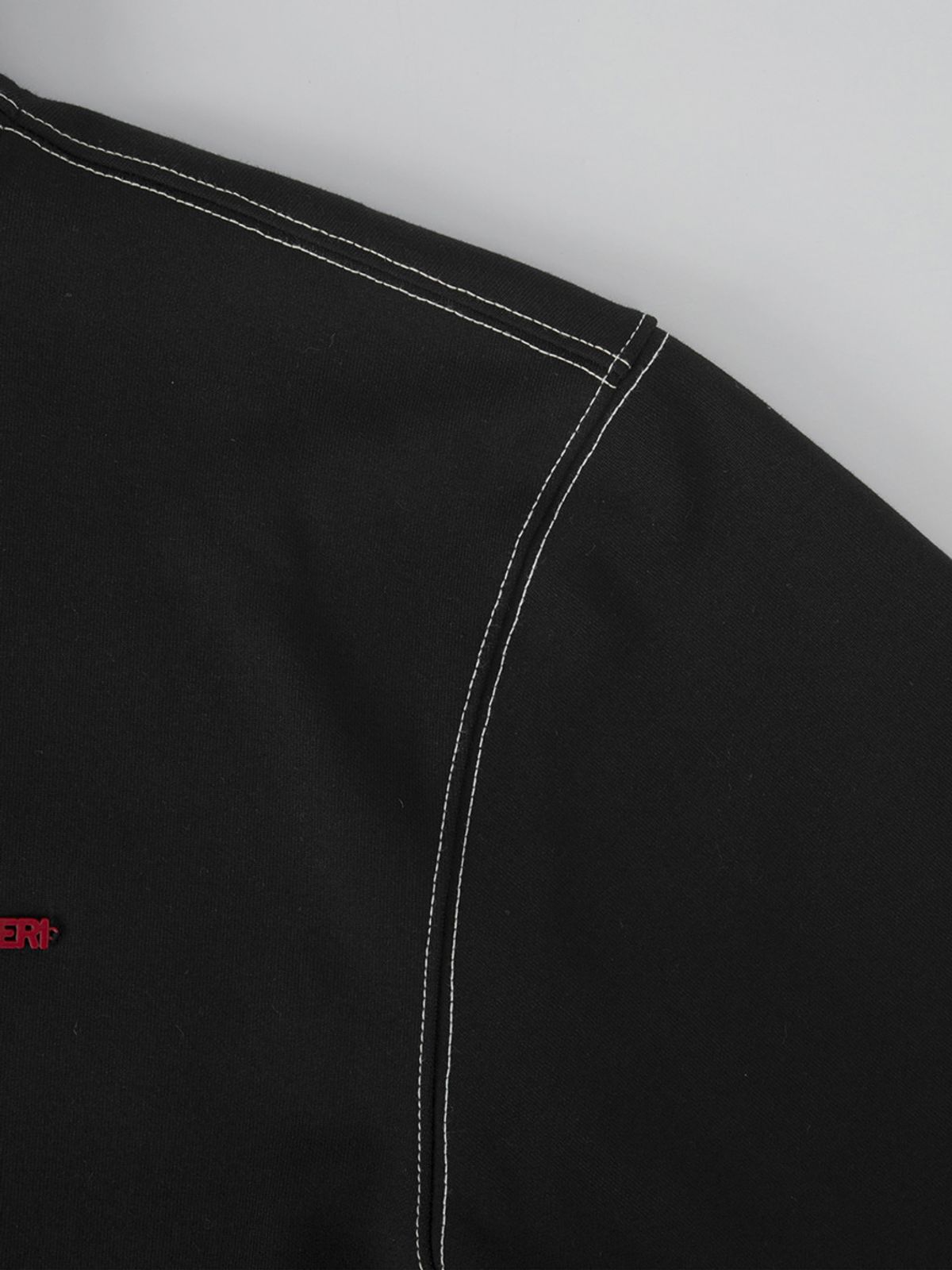 민더리(MEENDERI) [UNISEX] STITCH POCKET ZIP UP HOODIE - BLACK