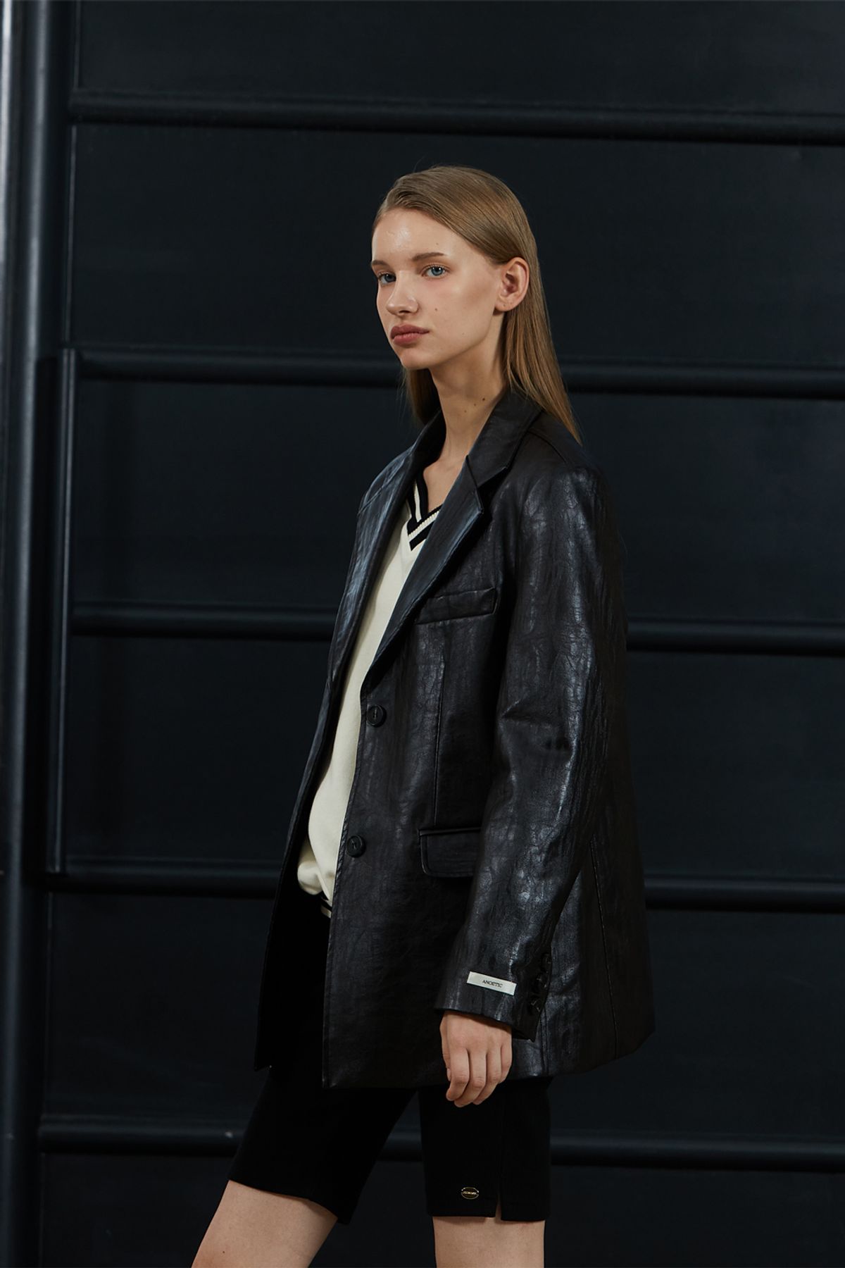 아노에틱(ANOETIC) ANC FAUX LEATHER JACKET_BROWN