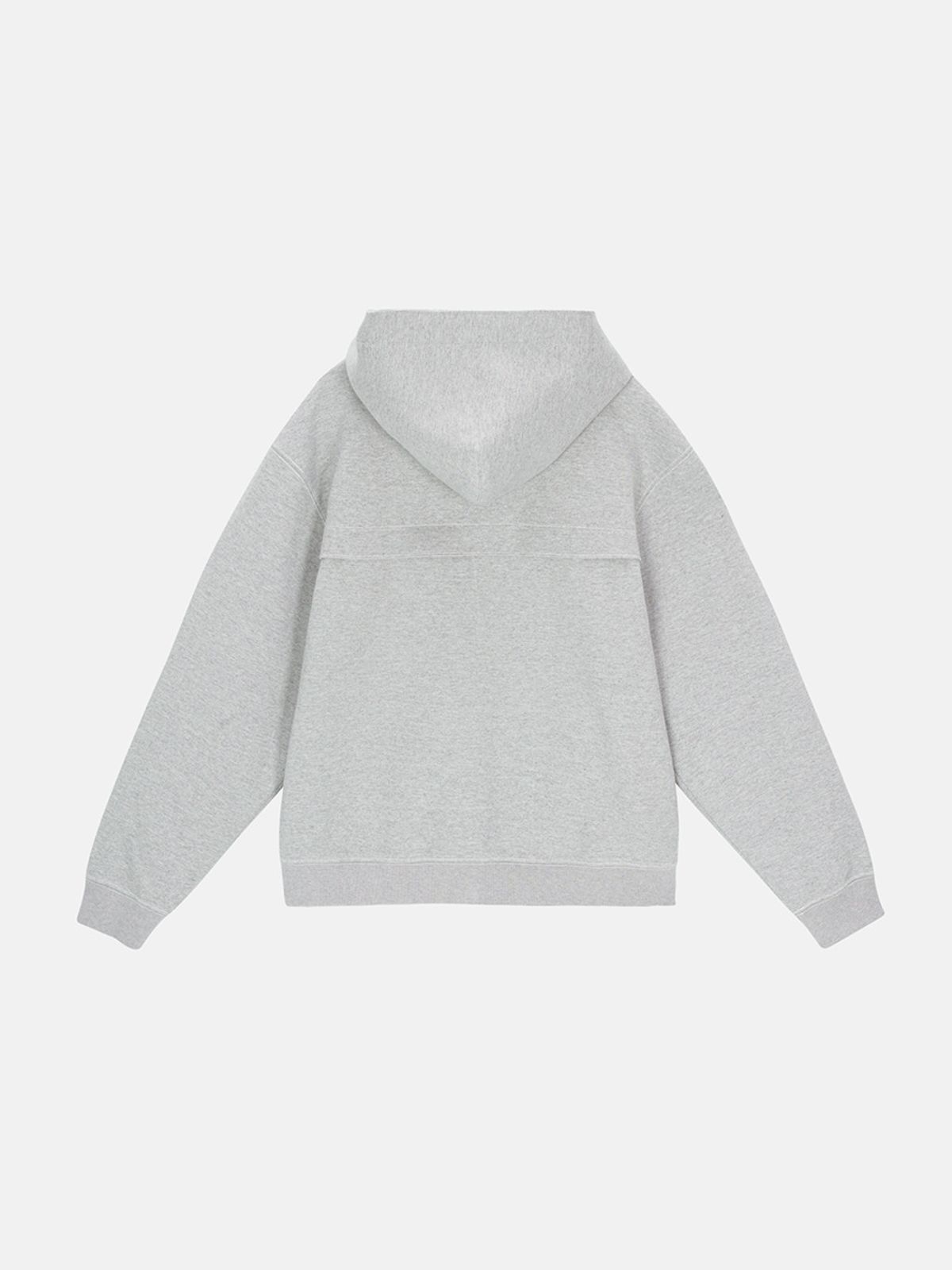 민더리(MEENDERI) [UNISEX] STITCH POCKET ZIP UP HOODIE - GREY