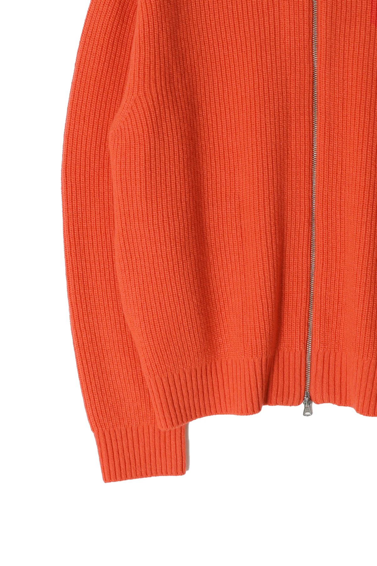 홀리선(HORLISUN) Marshall Full Zip Up Rib Knit Orange